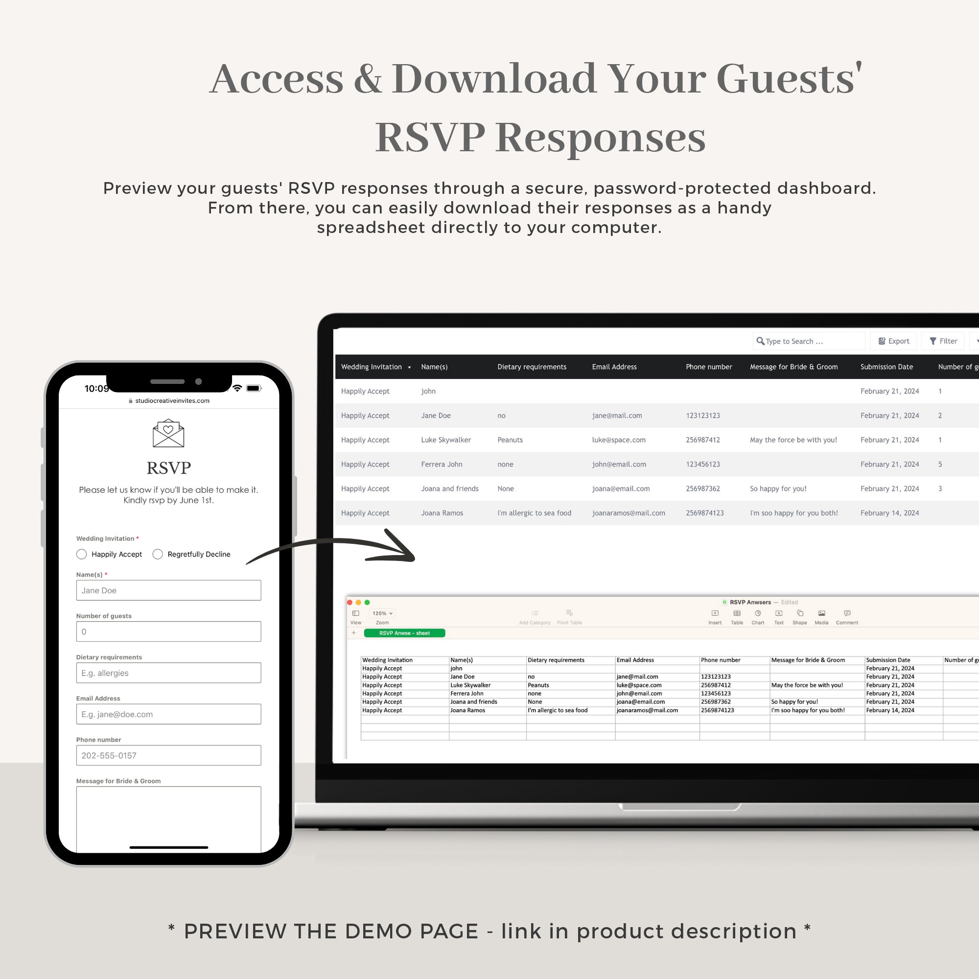 Webpage with Online RSVP – Premium Upgrade for Digital Invites