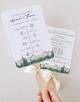 ARNA Mountain Wedding Program Fans Diy