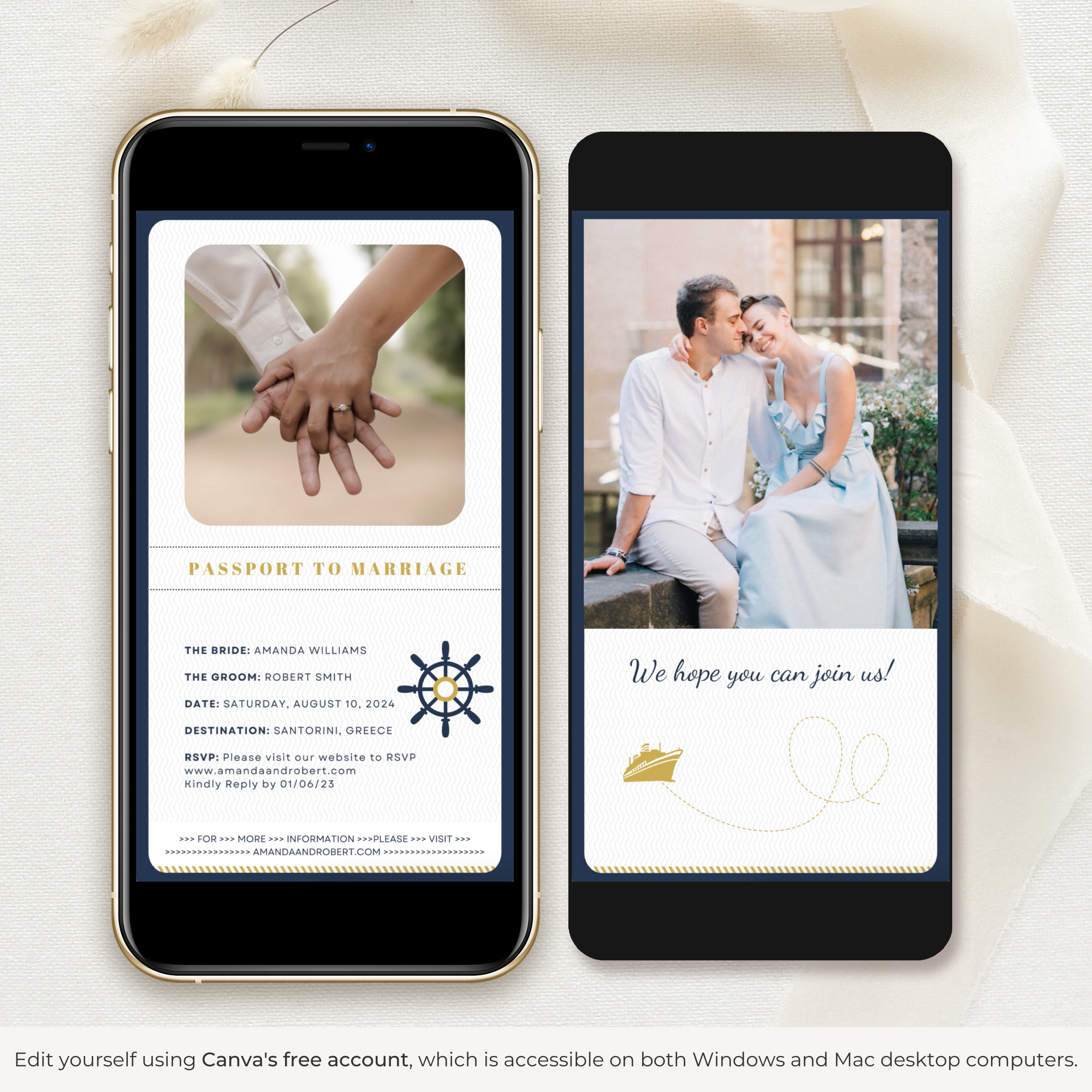 Nautical Passport Save the Date Video Template