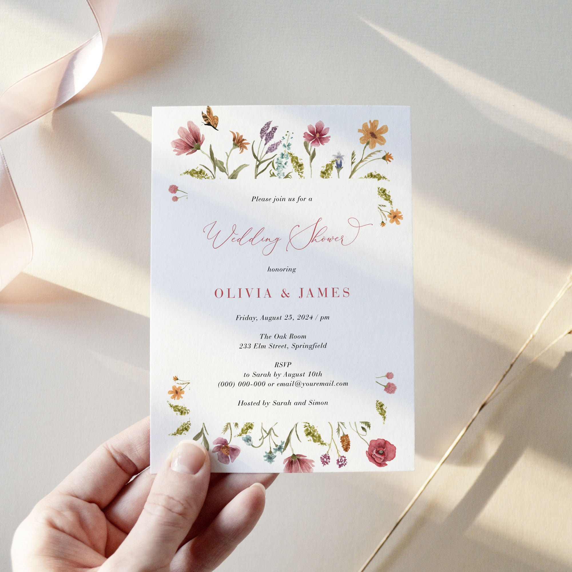 APRIL Couples Wedding Shower Invitation Template