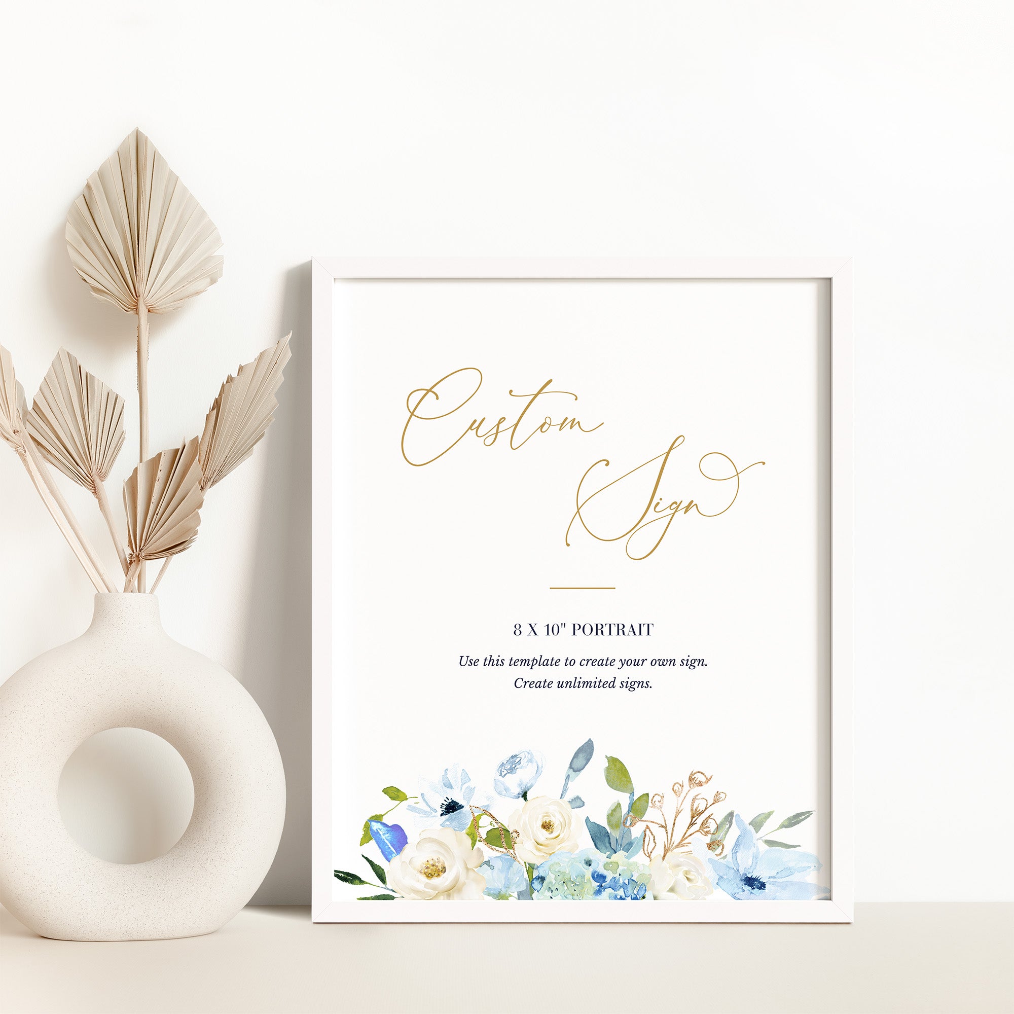 AZZURRA Small Wedding Sign Template