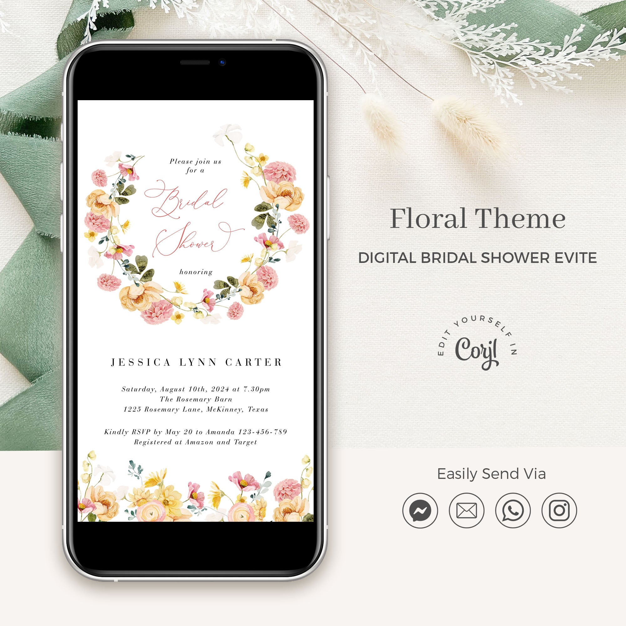 JUNE Bridal Invites Shower Evite
