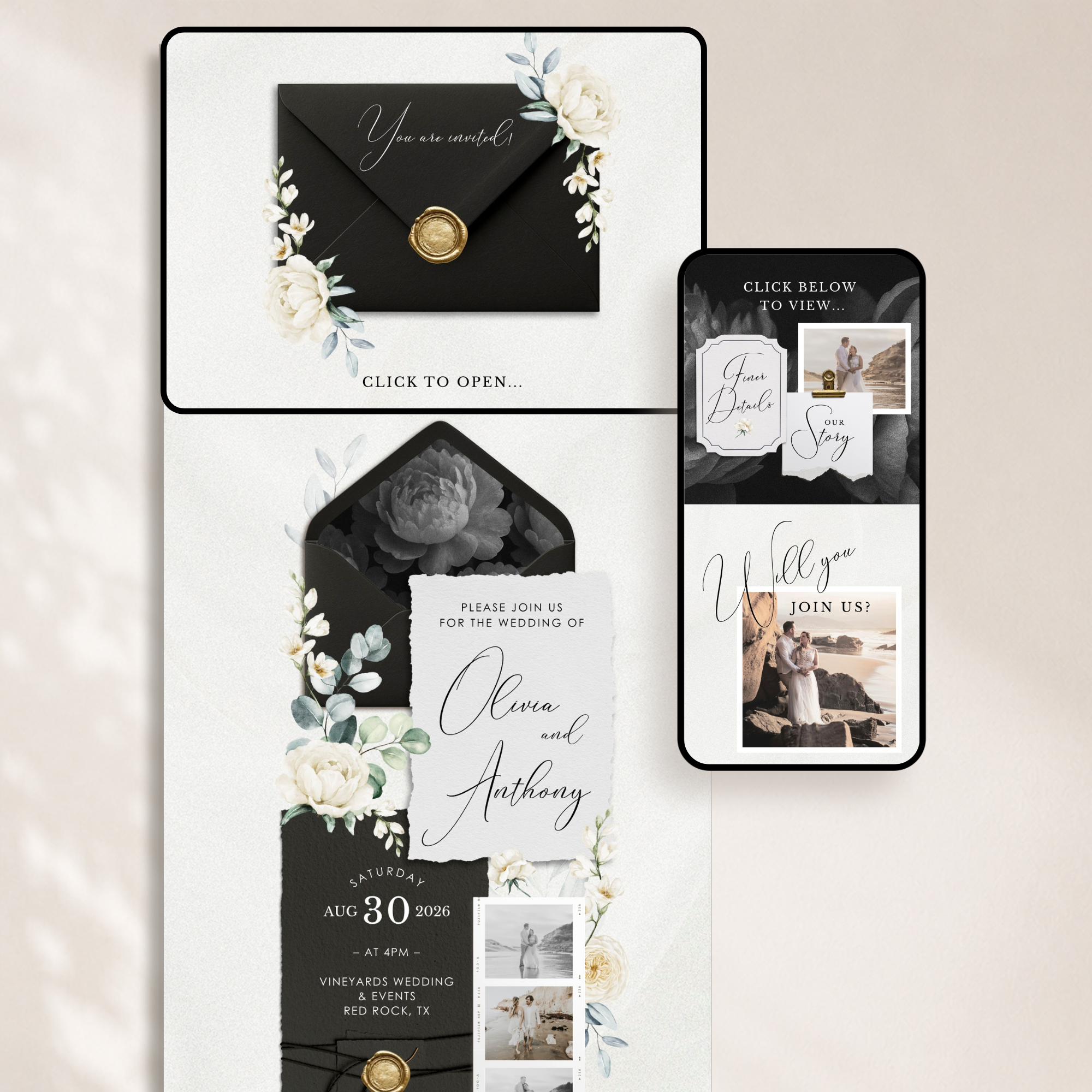 ELLA Modern Wedding Website Template for Canva with RSVP