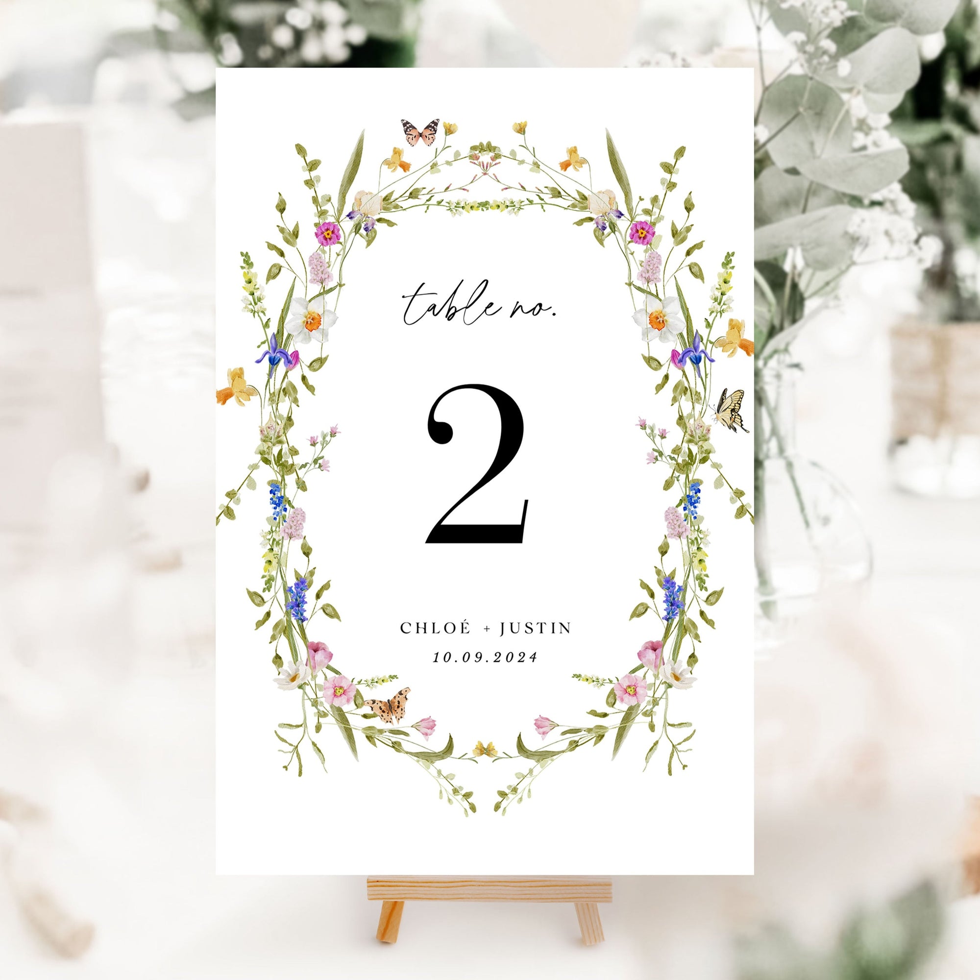 CHLOÉ Floral Wedding Table Numbers Printable