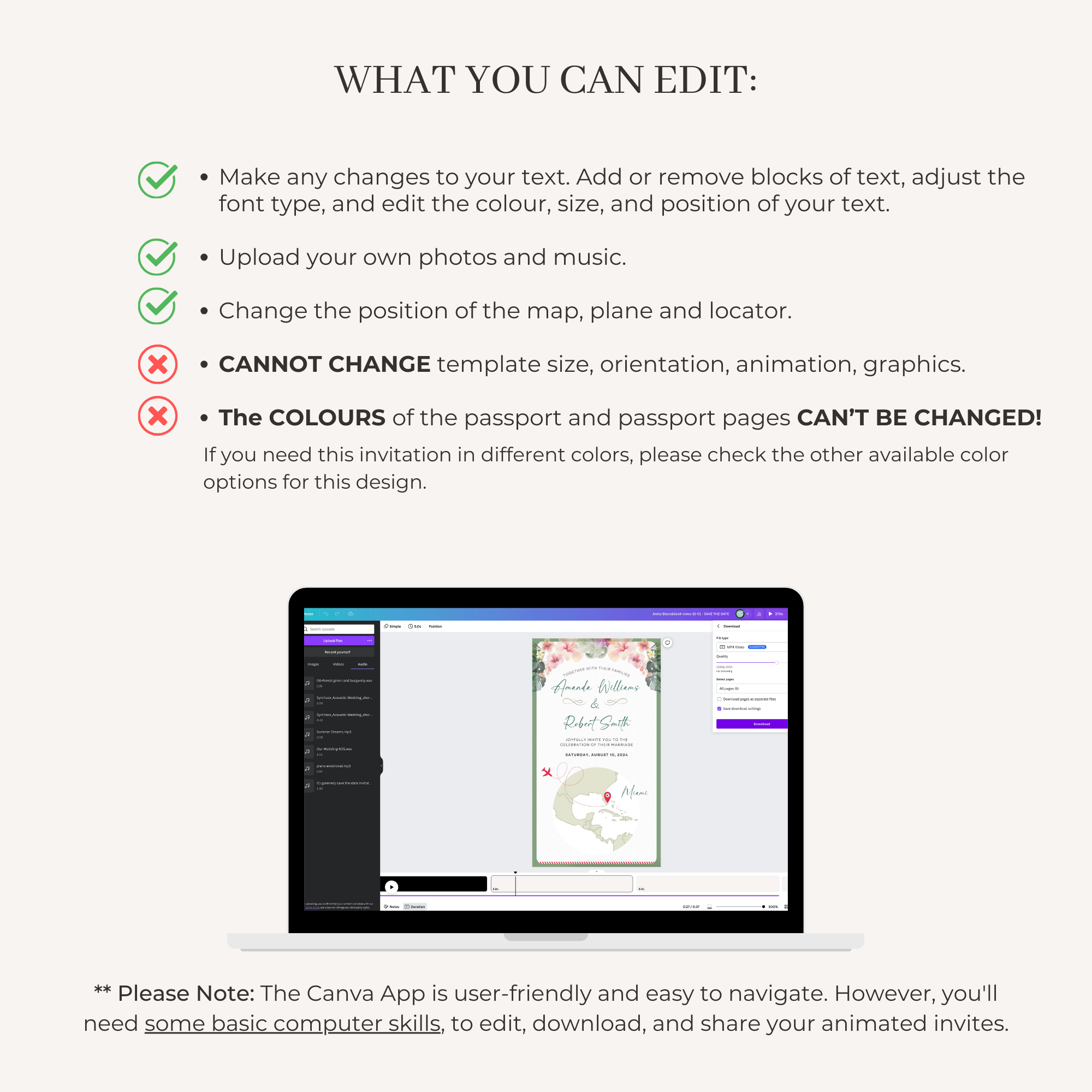 Tropical Passport Wedding Invitation Video Template