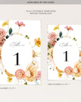 JUNE Wedding Table Numbers Printable