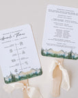 ARNA Mountain Wedding Program Fans Diy