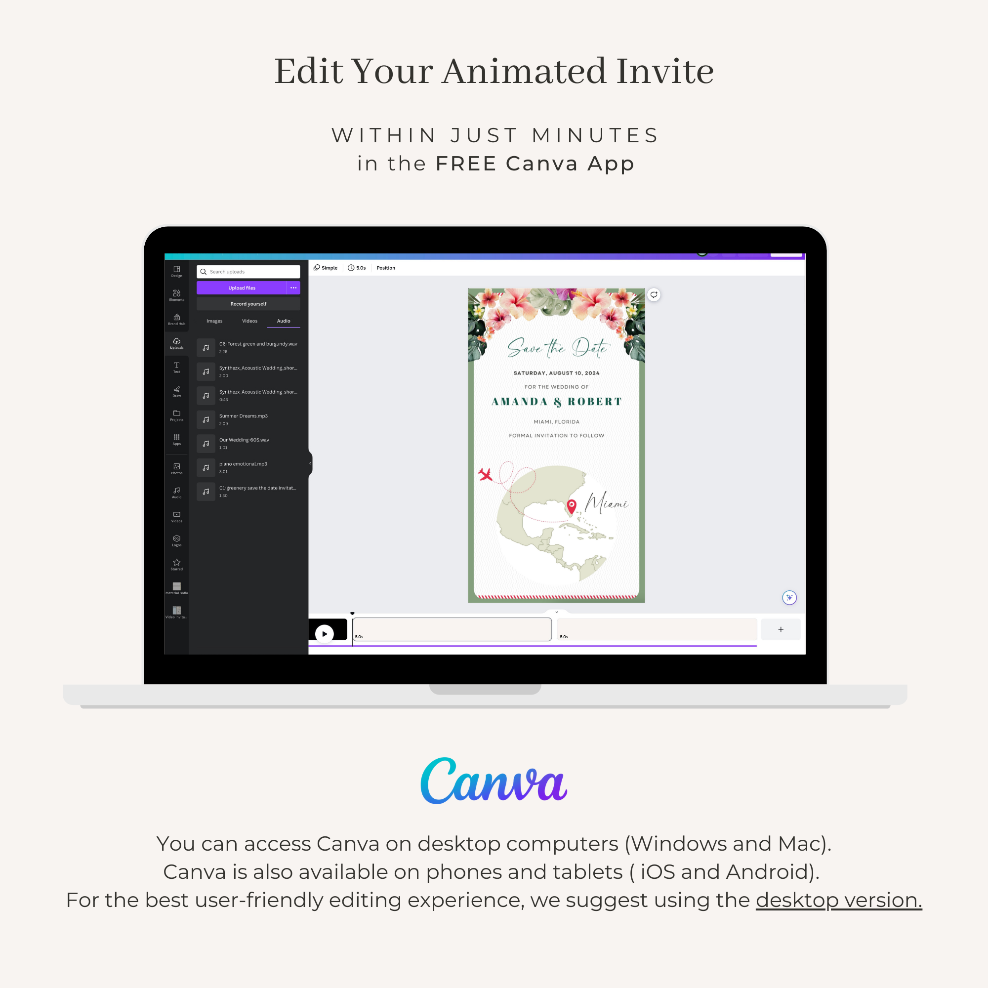 Tropical Passport Save the Date Video Template
