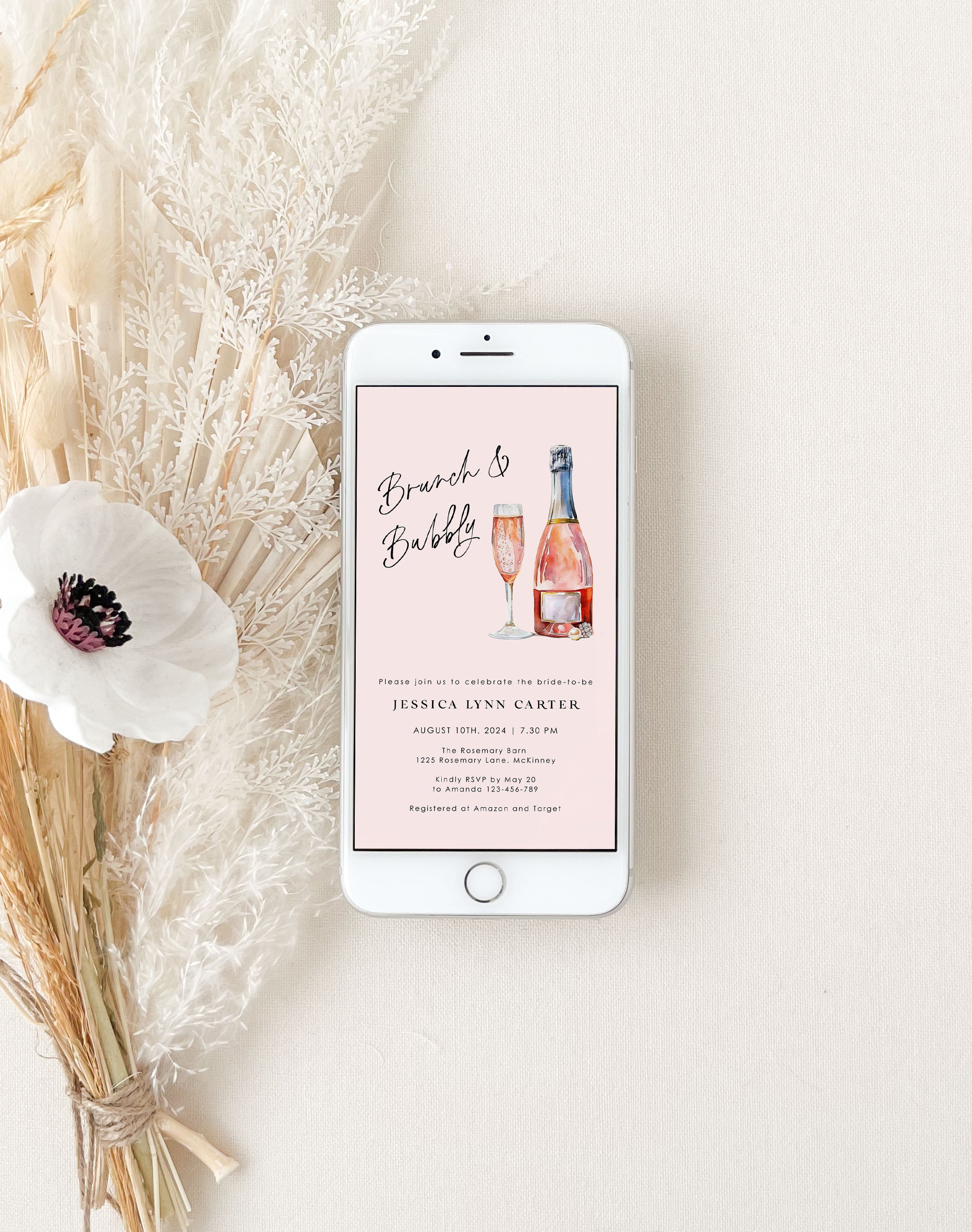 Brunch & Bubbly Bridal Shower Invitation Evite