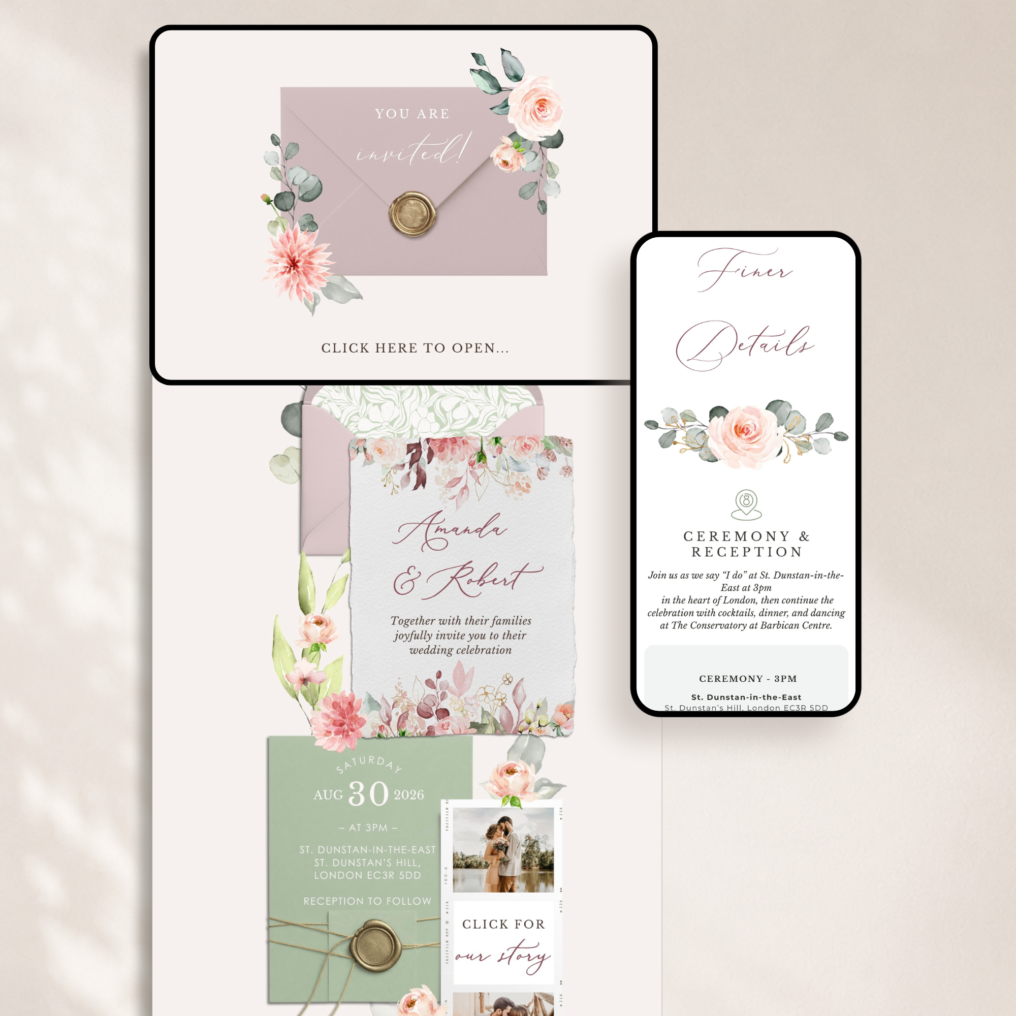 Fiorella Wedding Website Template for Canva with RSVP