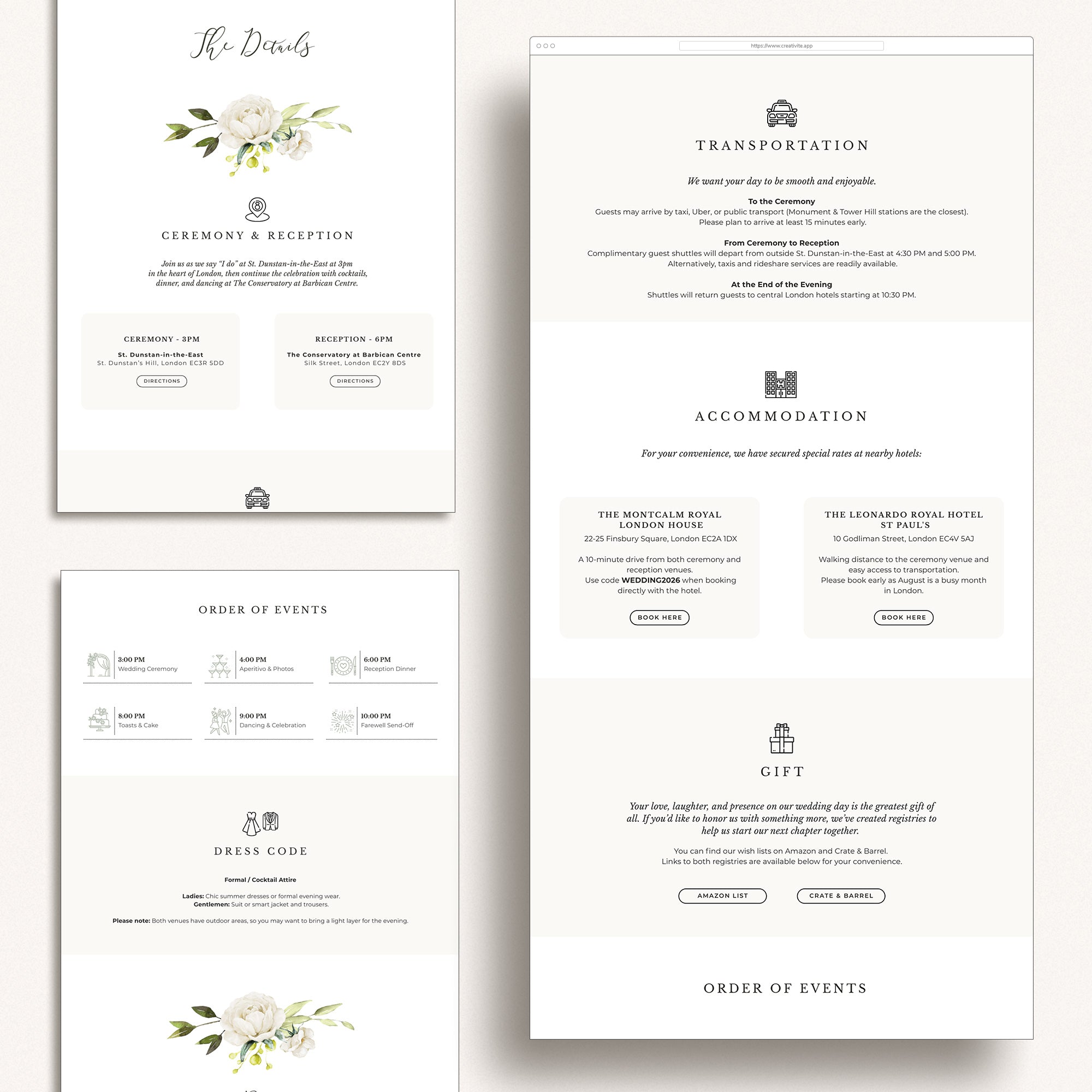 FLORA Rustic Digital Wedding Invitation With Online Rsvp