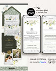 FLORA Rustic Digital Wedding Invitation With Online Rsvp