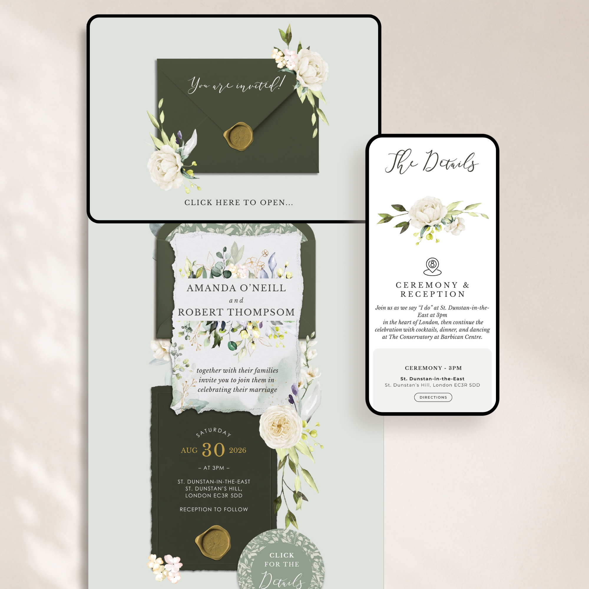 Flora Wedding Website Template for Canva with RSVP