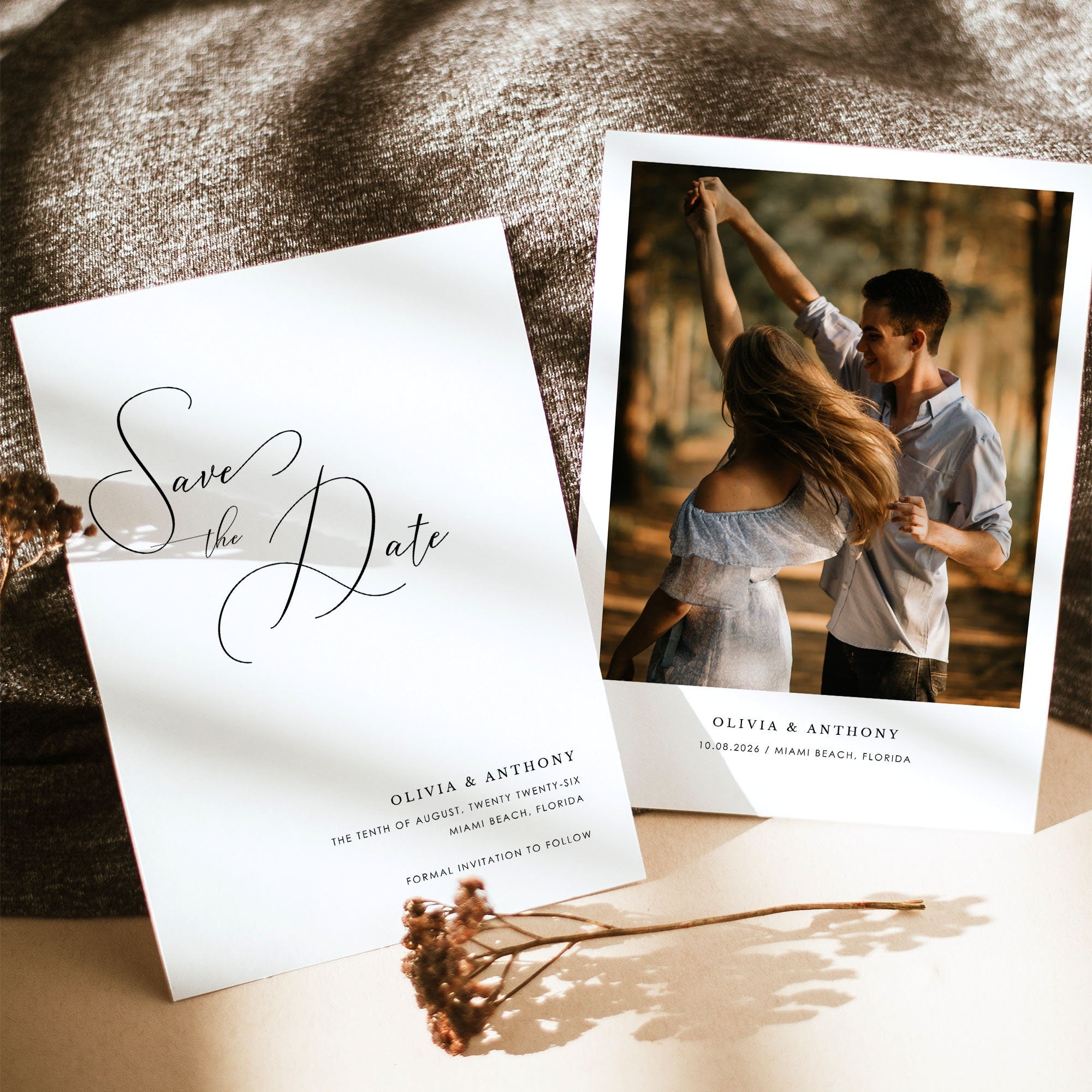 ELLA Modern Save the Date with Picture
