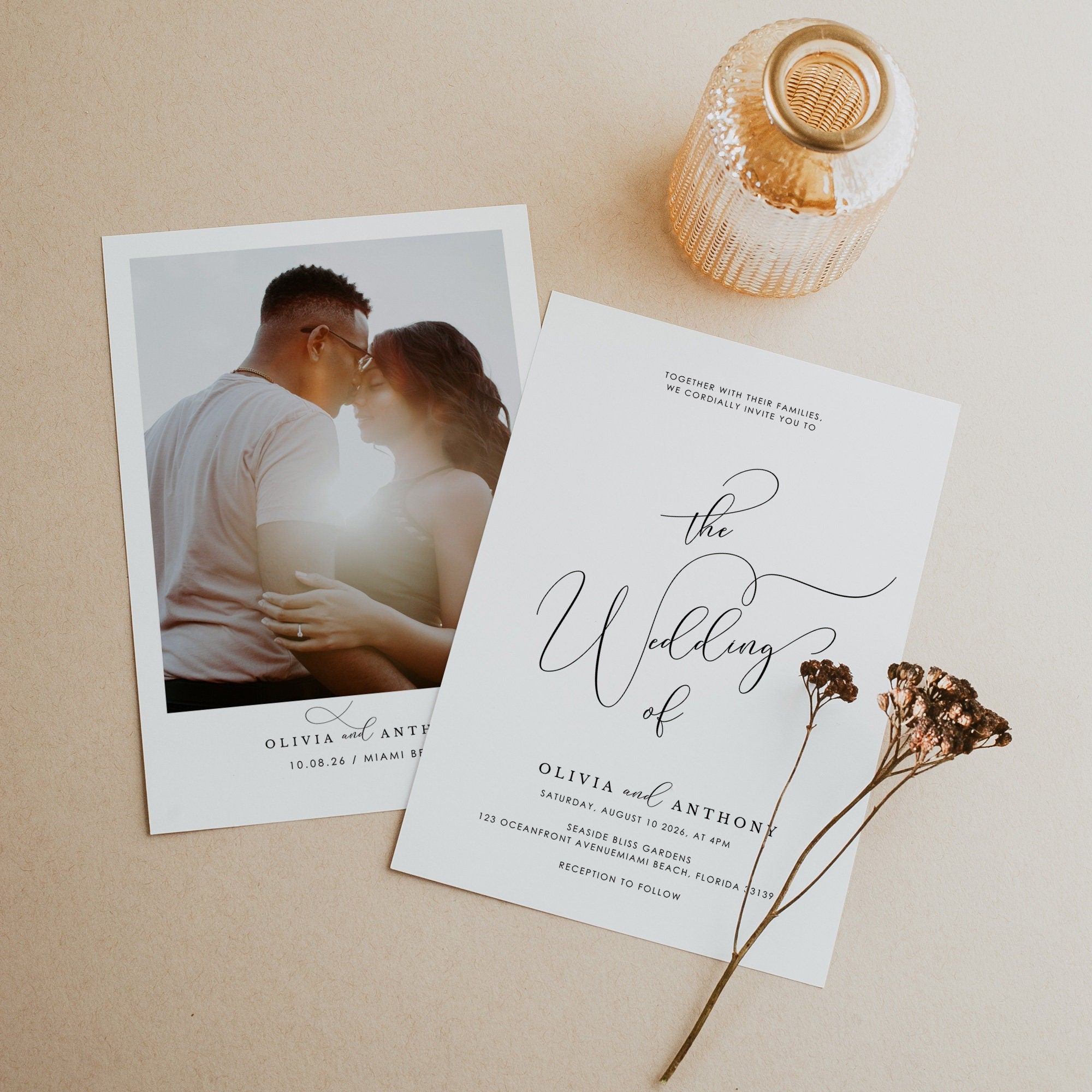 ELLA wedding invitation card template