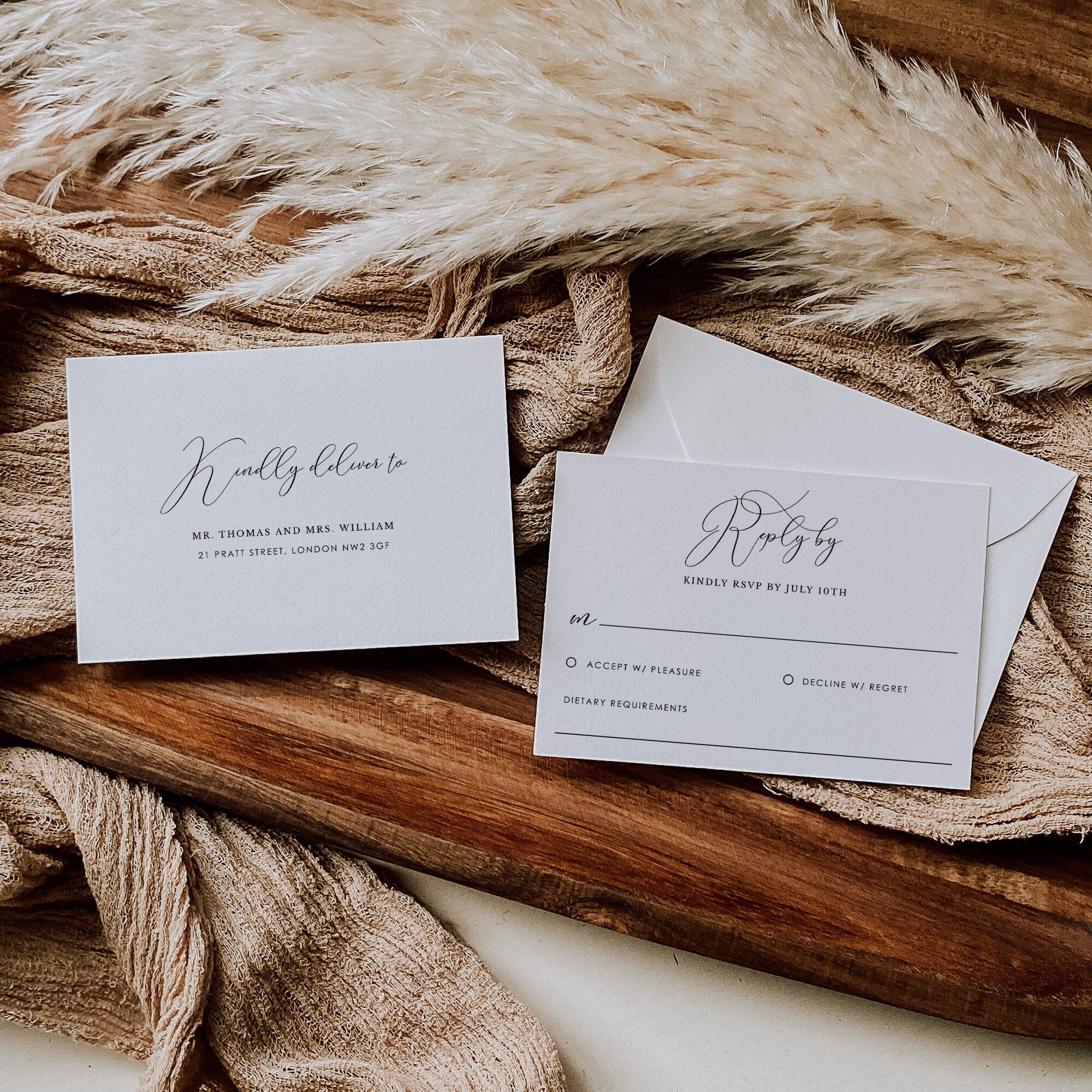 ELLA Classic Wedding Invitation Suite Template