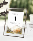 ARNA Fall Mountain Wedding Table Numbers Printable