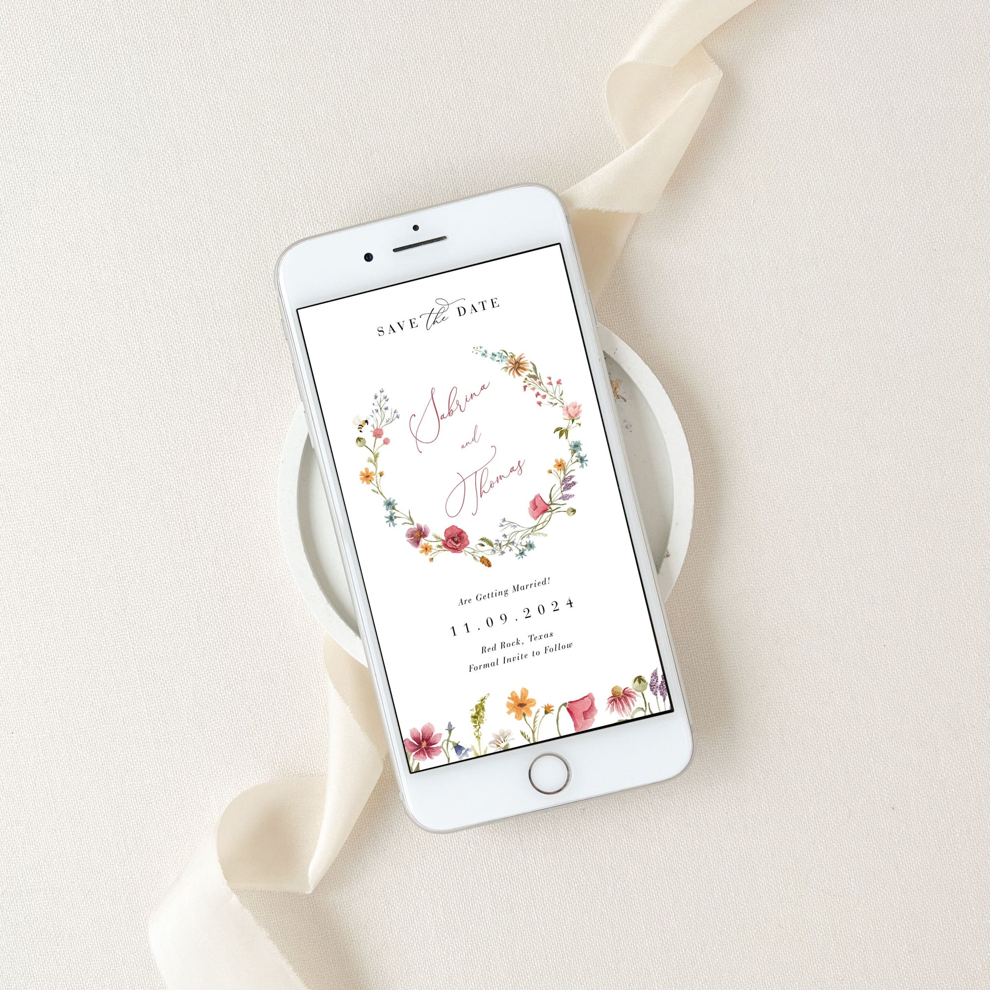 APRIL Digital save the Date Flowers