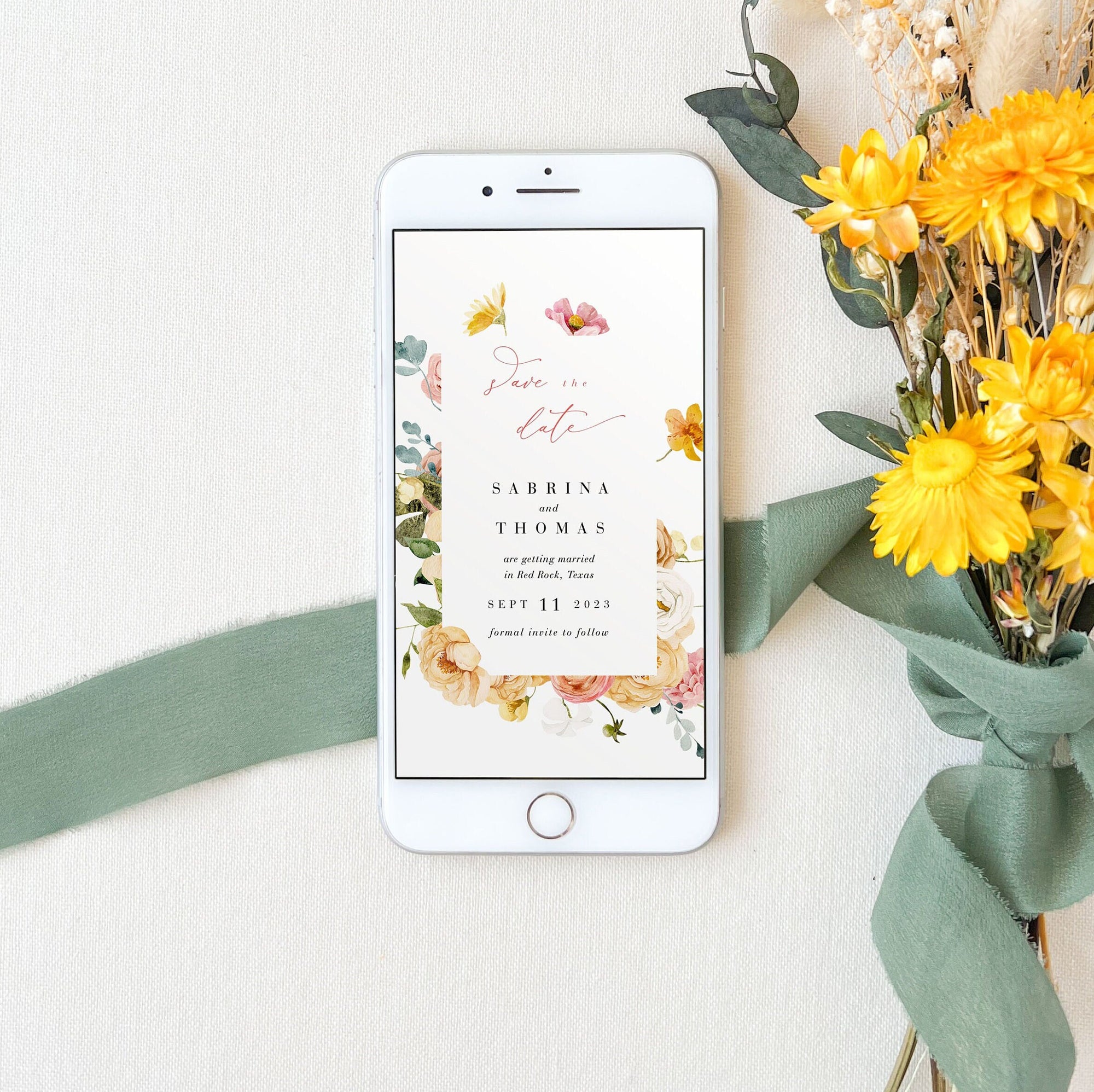 JUNE Wildflower Save the Date Digital