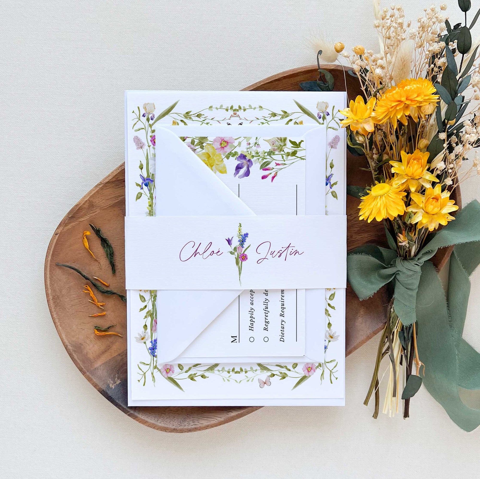CHLOÉ Flower Wedding Invitation Suite Template