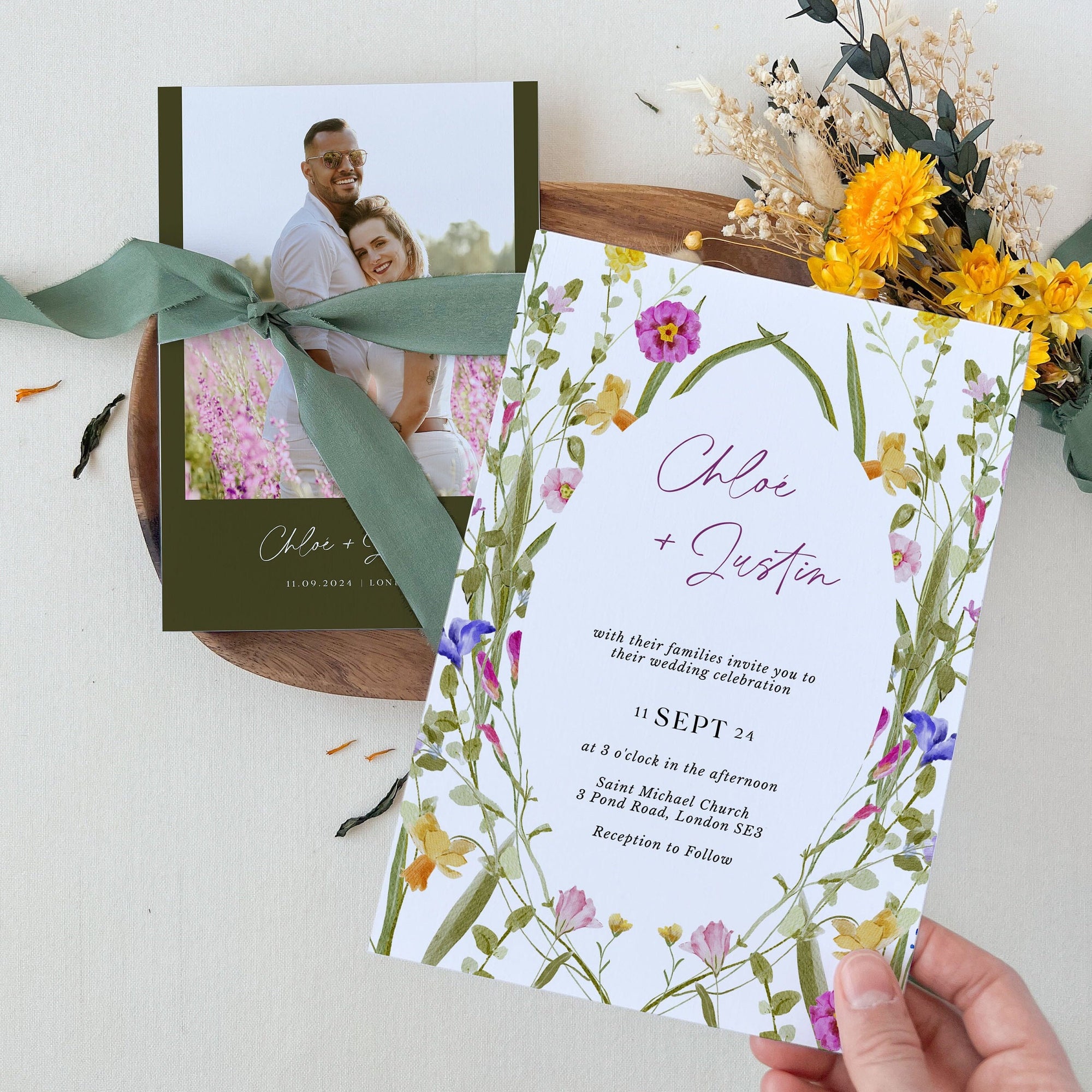 CHLOÉ Flower Wedding Invitation Template