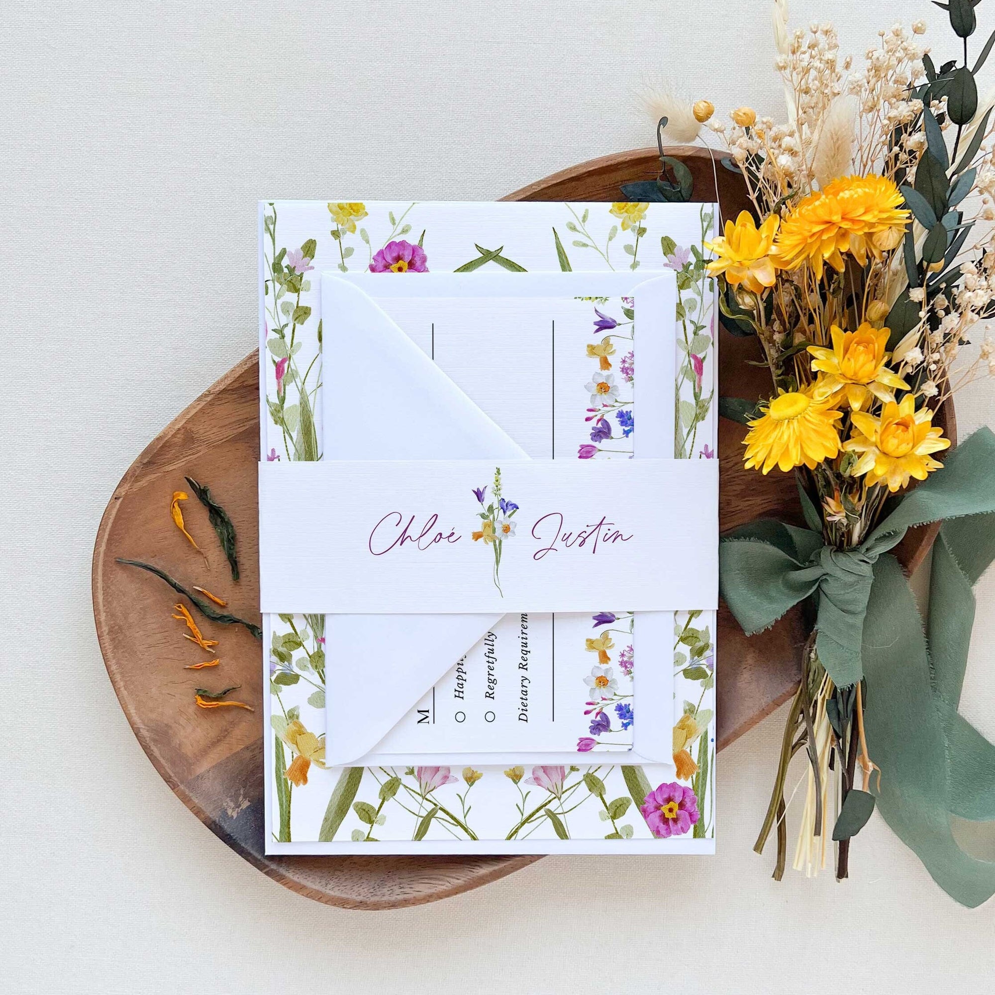 CHLOÉ Floral Wedding Invitation Card Set Printable