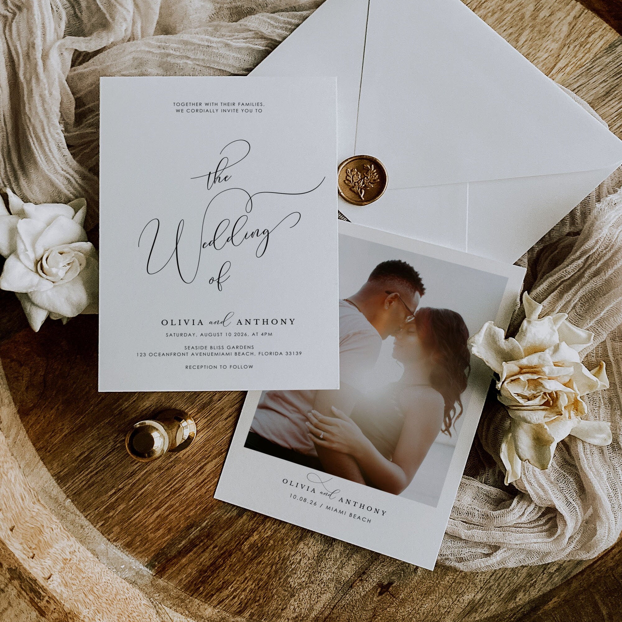 ELLA Classic Wedding Invitation Suite Template