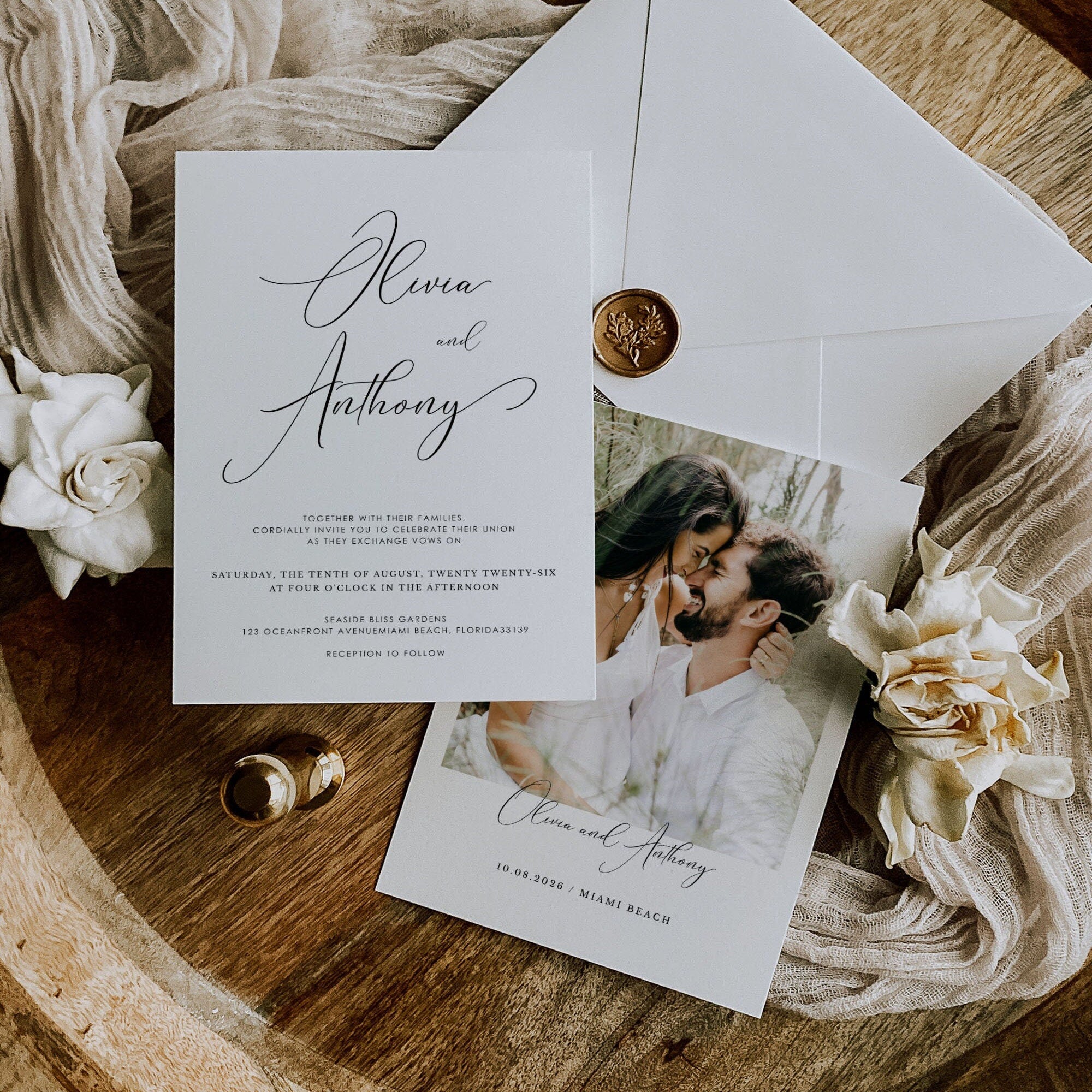 ELLA Wedding Invitation Suite Template
