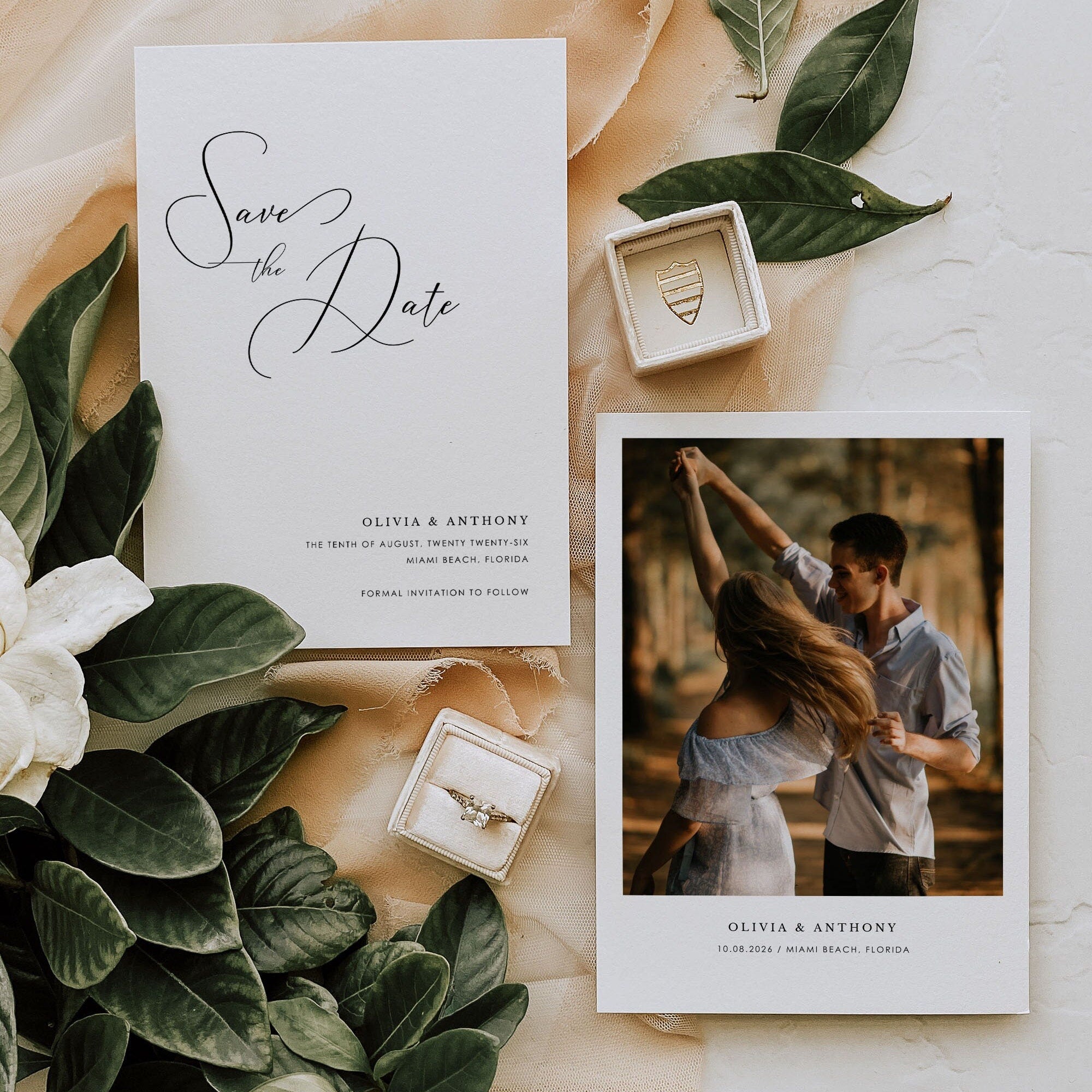 ELLA Modern Save the Date with Picture