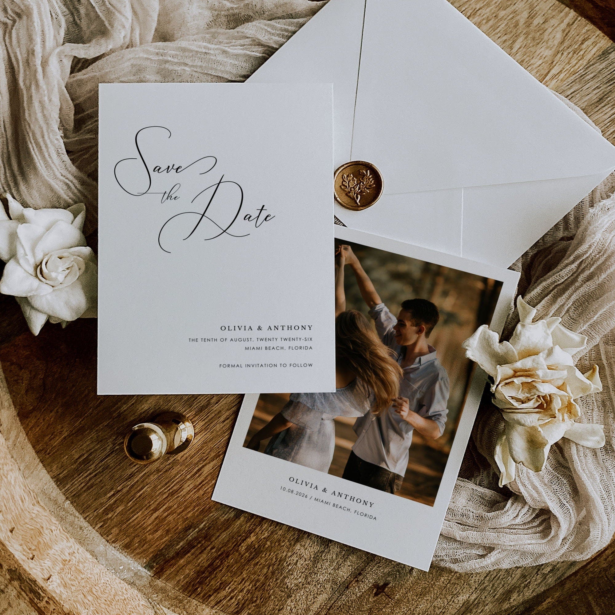 ELLA Modern Save the Date with Picture