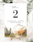 ARNA Fall Mountain Wedding Table Numbers Printable