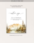ARNA Fall Mountain Small Wedding Sign Template