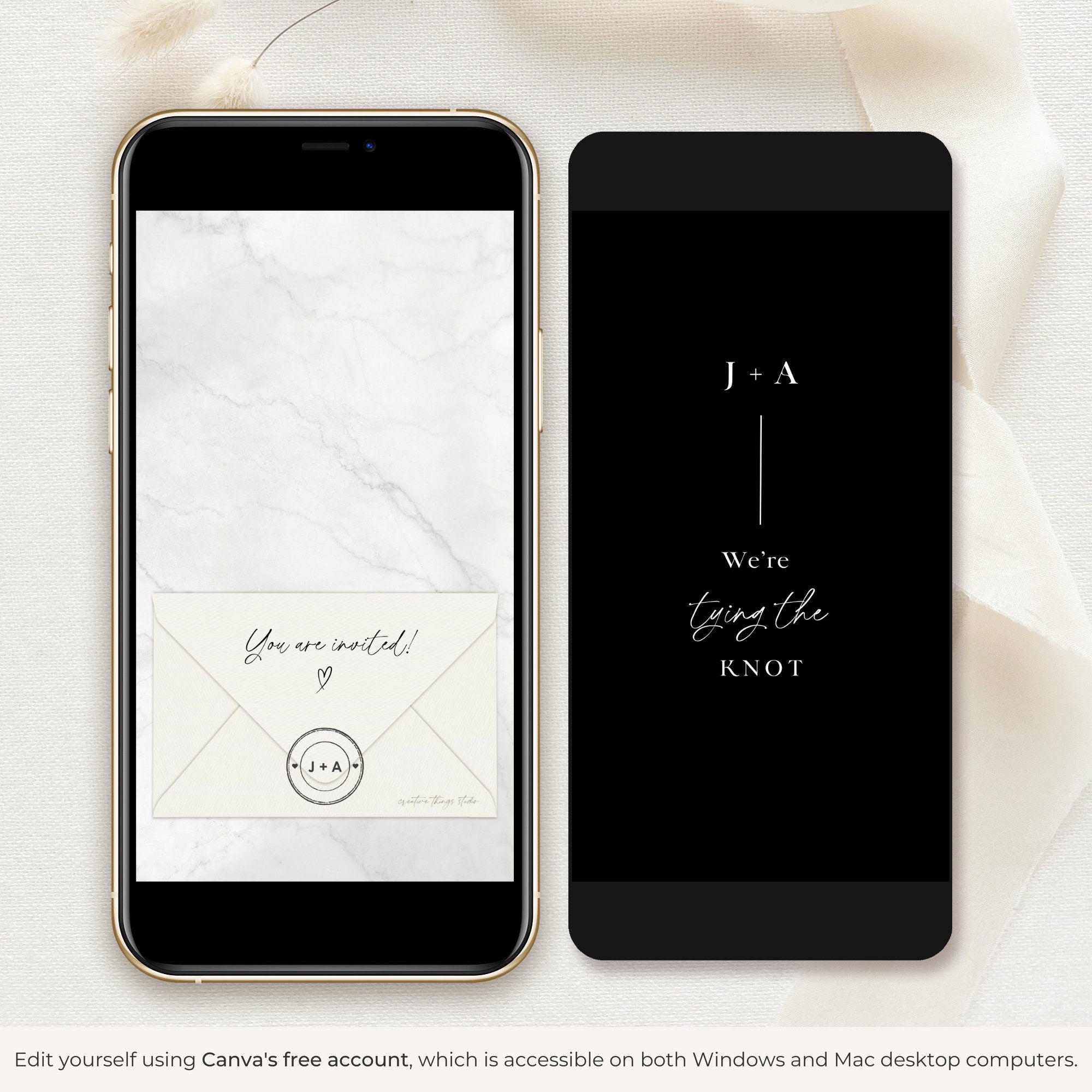 LAURA Animated Save the Date Video Template - Black