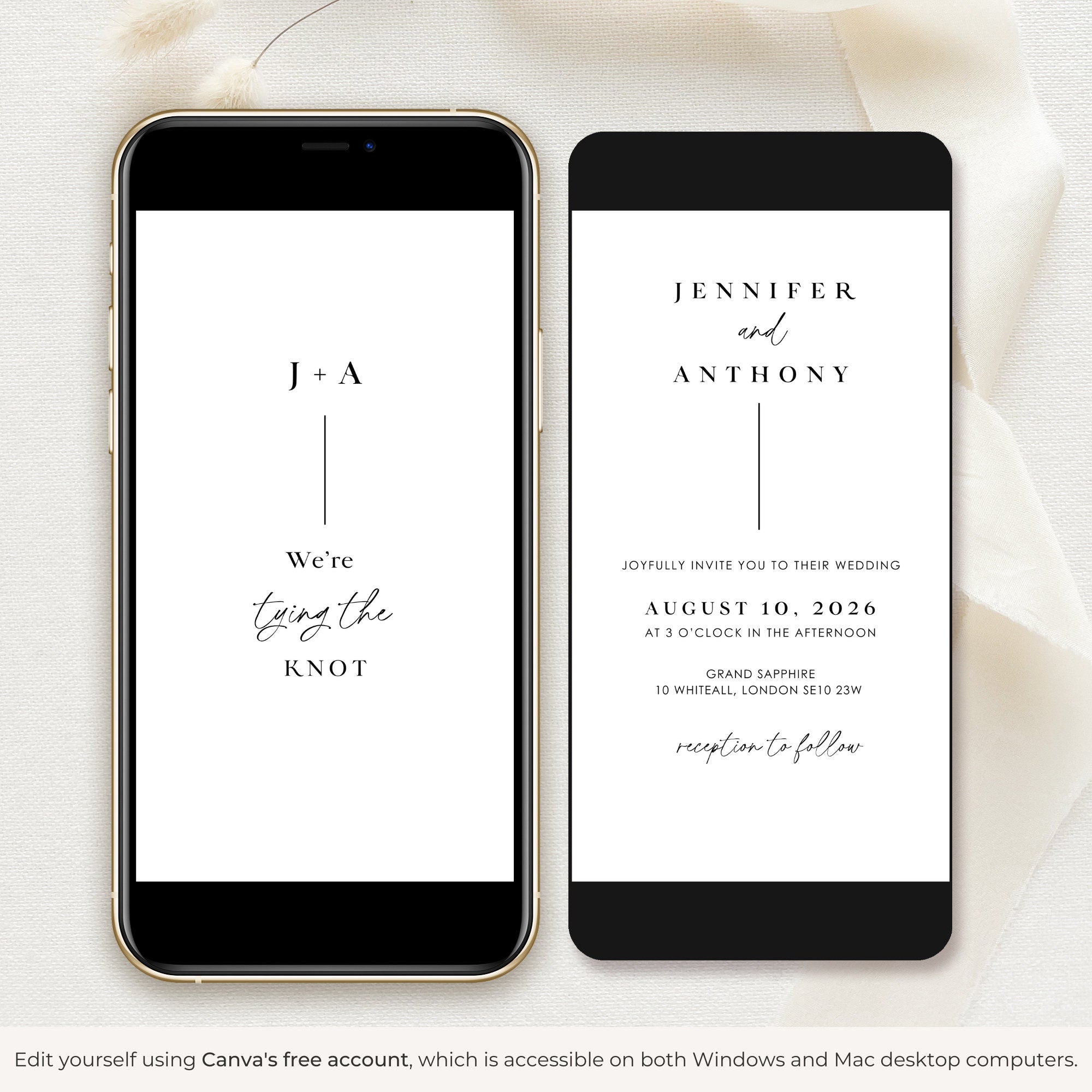 LAURA Animated Wedding Invitation Video Template - White