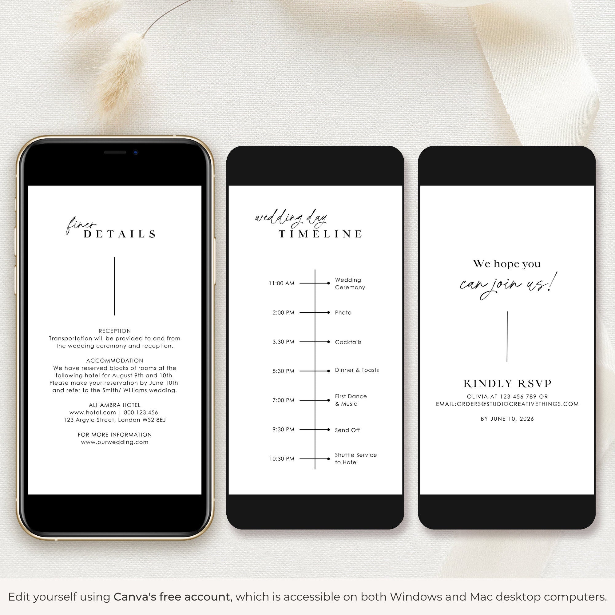 LAURA Animated Wedding Invitation Video Template - White