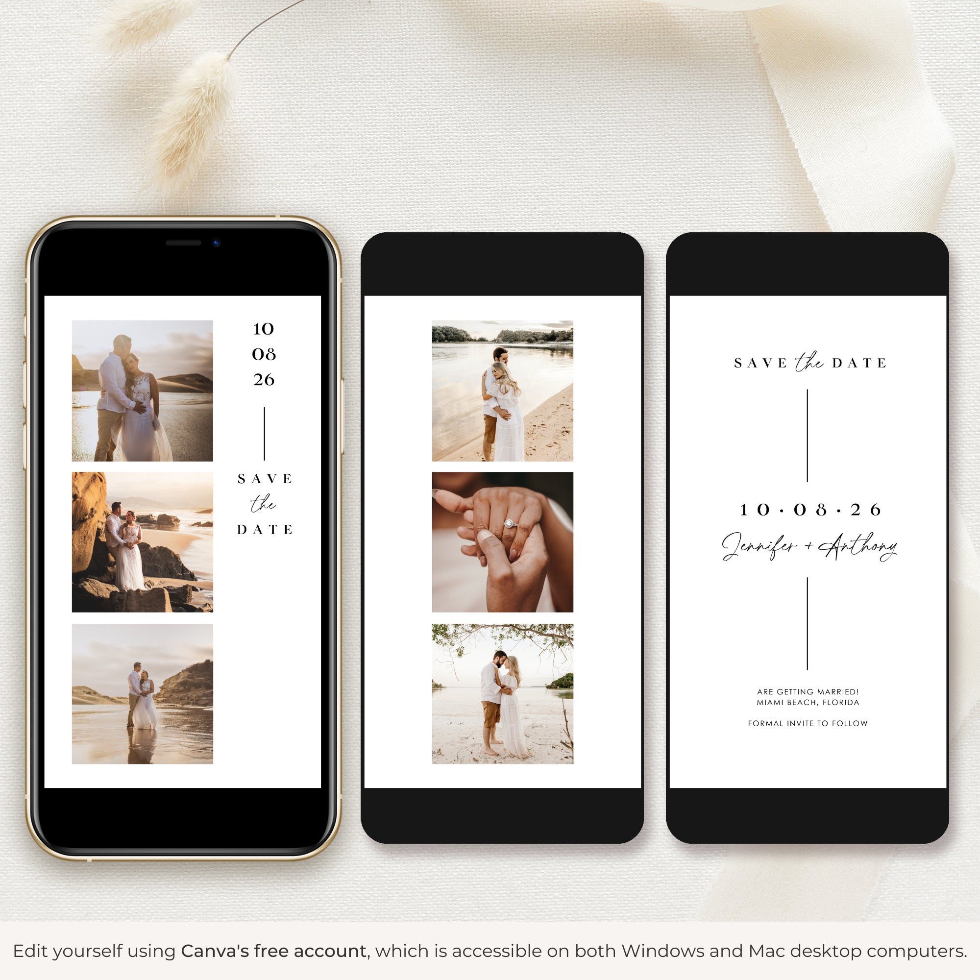 LAURA Animated Save the Date Video Template - White