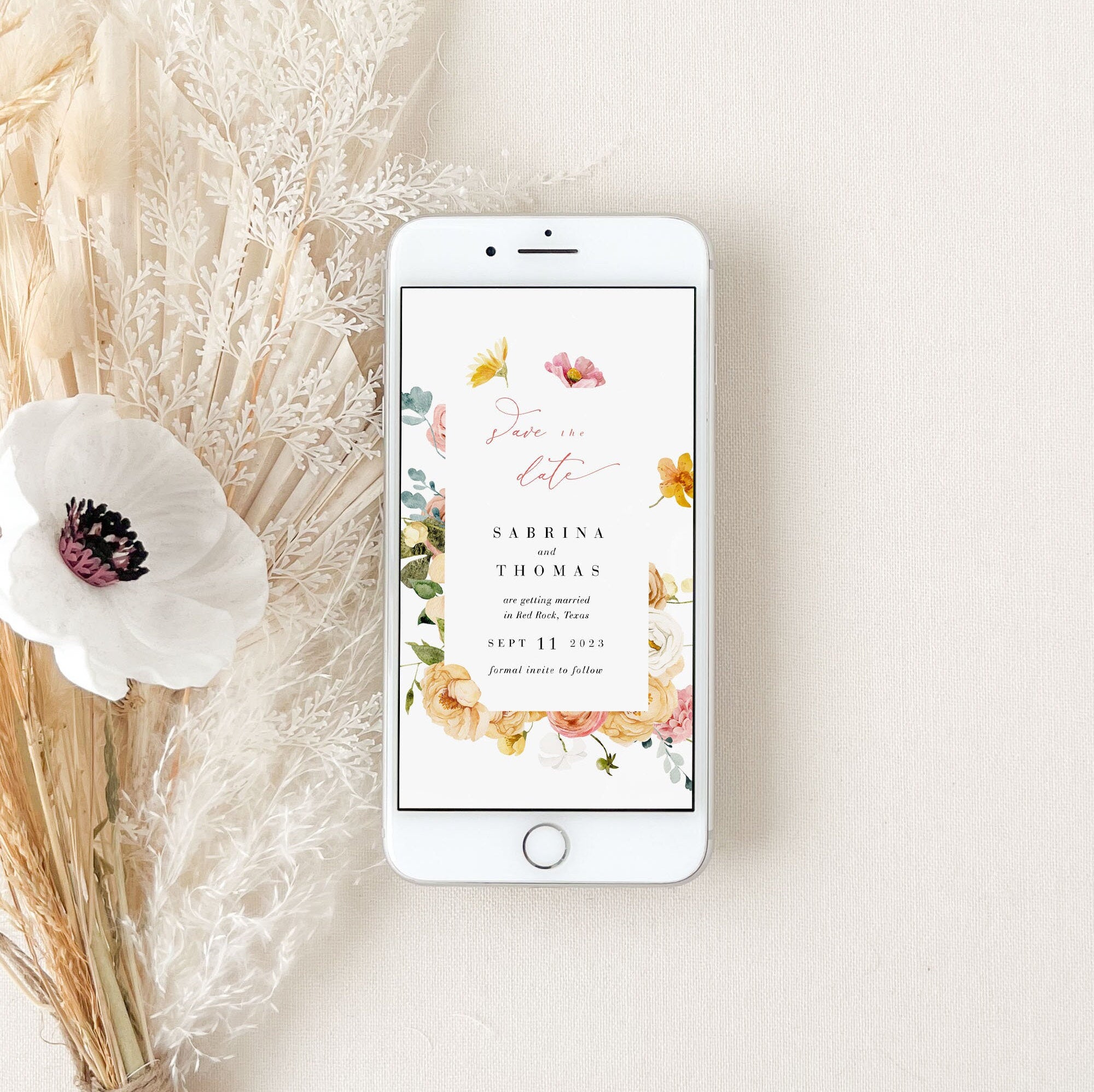 JUNE Wildflower Save the Date Digital