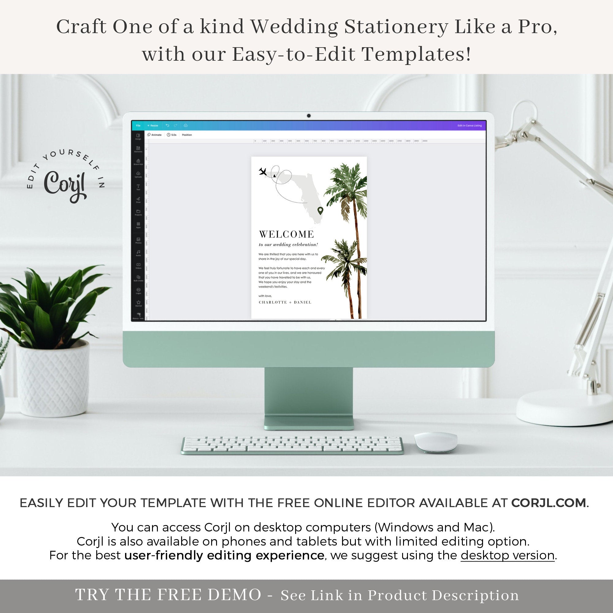 Tropical Wedding Welcome Letter and Itinerary Template