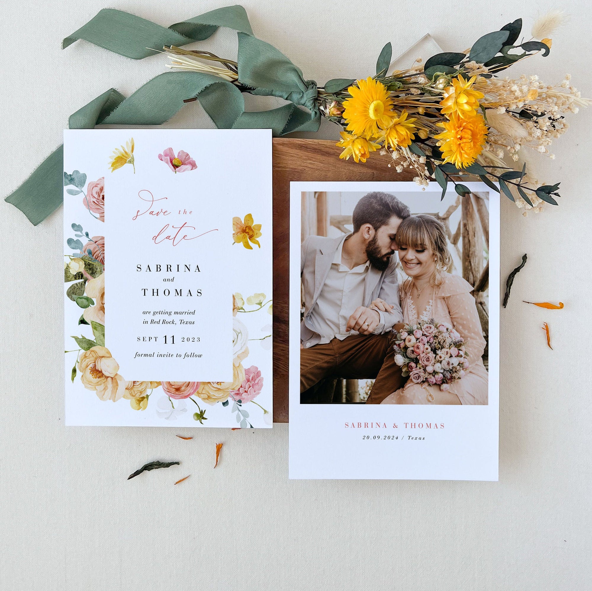 JUNE Printable Save the Date Flowers