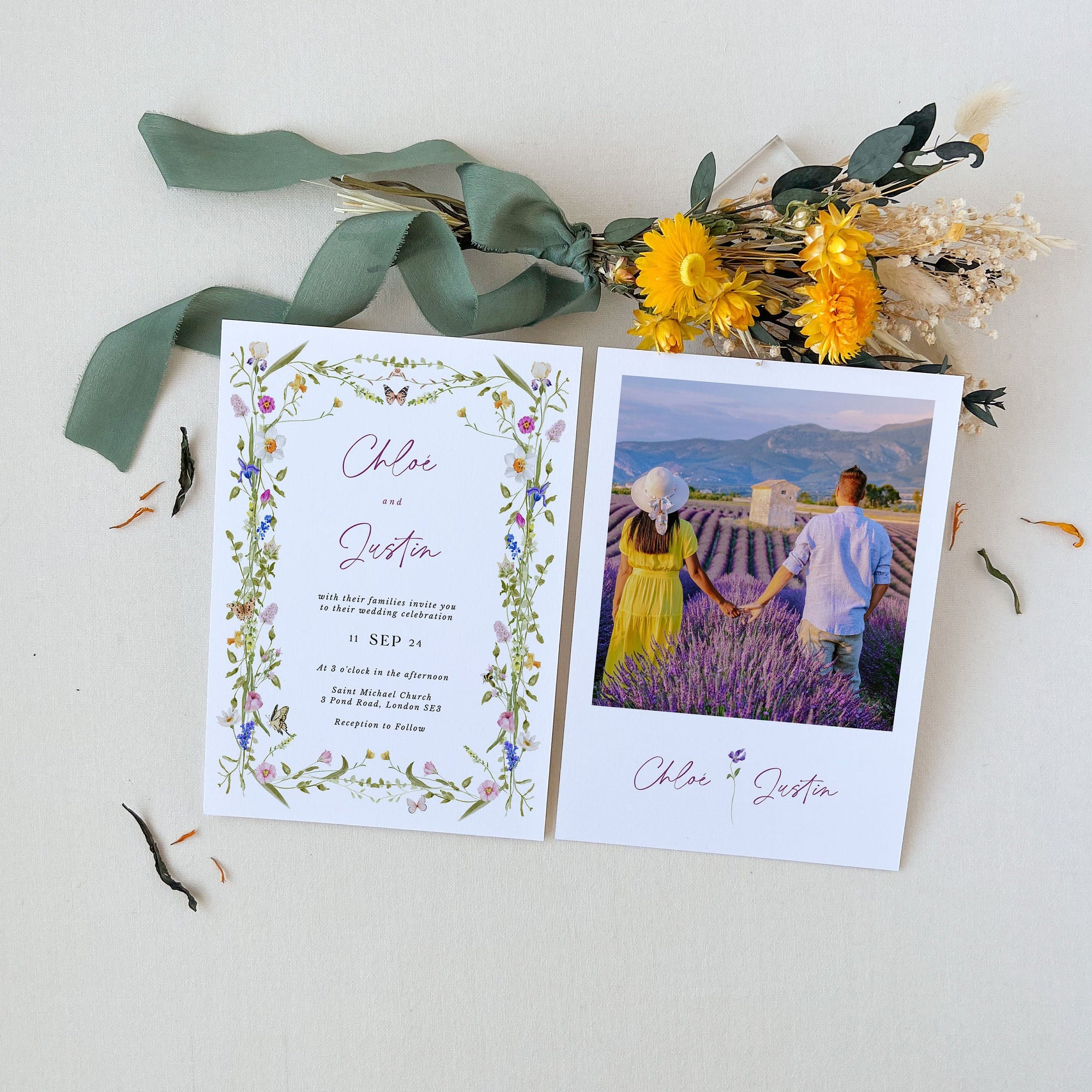CHLOÉ Spring Flower Wedding Invitation Template