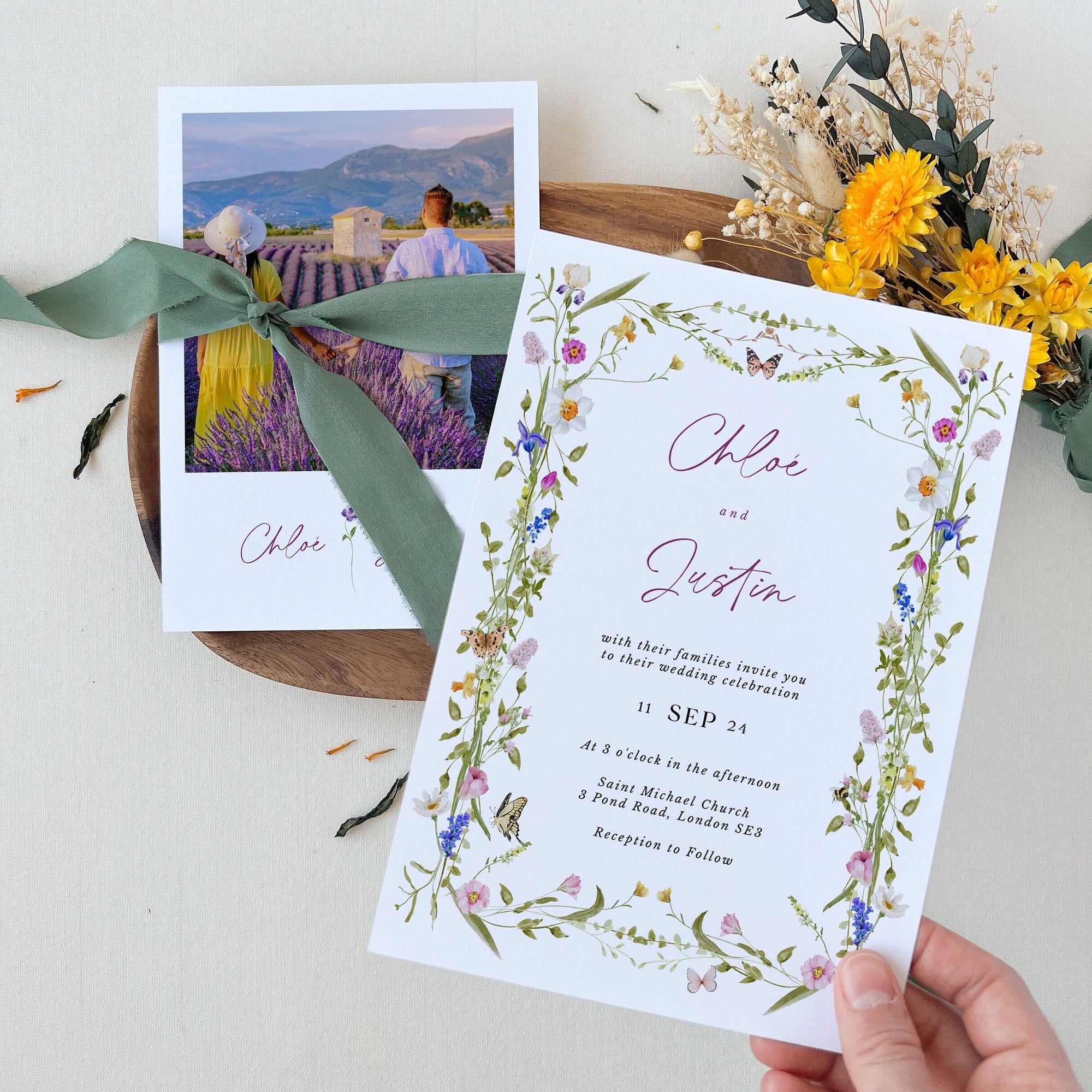 CHLOÉ Spring Flower Wedding Invitation Template
