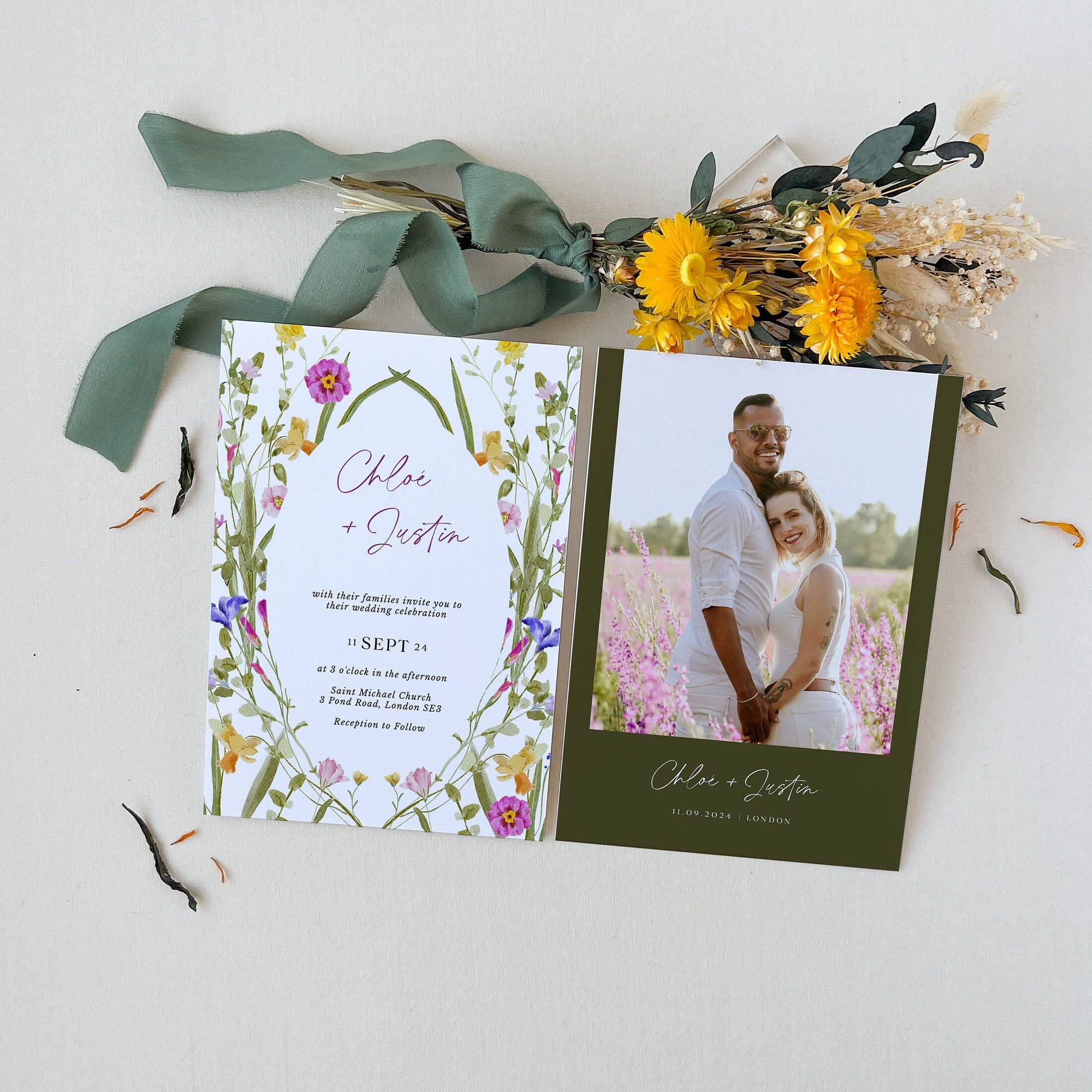 CHLOÉ Flower Wedding Invitation Template