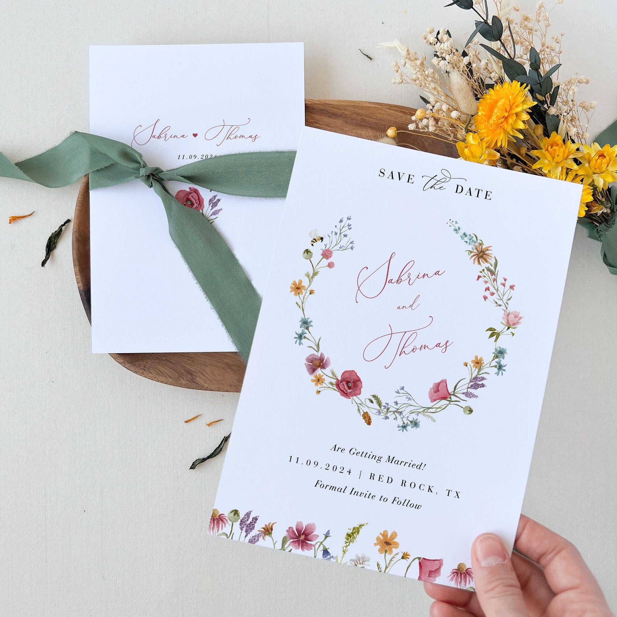 APRIL Wildflower Save the Date Template