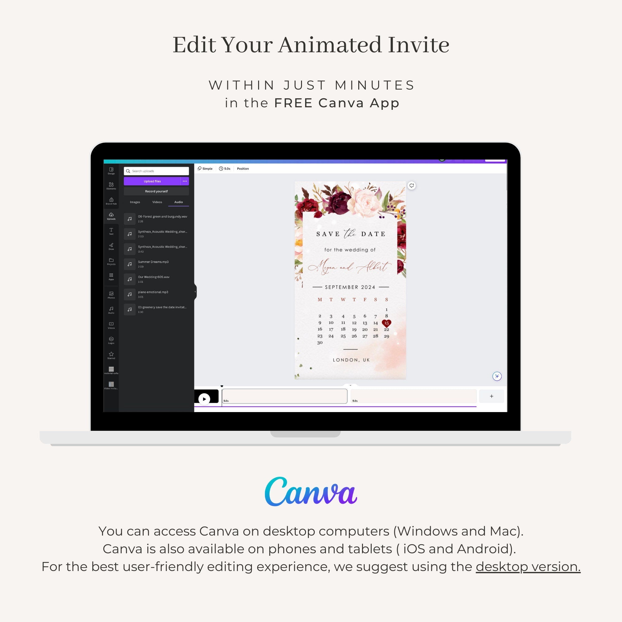 ROSITA Calendar Save the Date Video Template