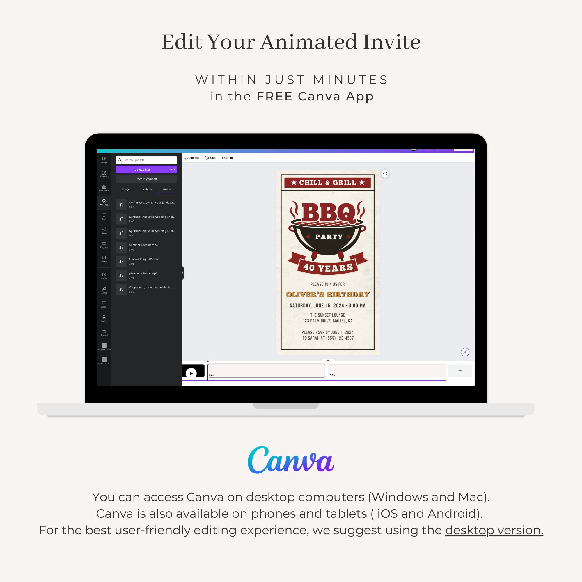 Bbq Birthday Invitation Video Template