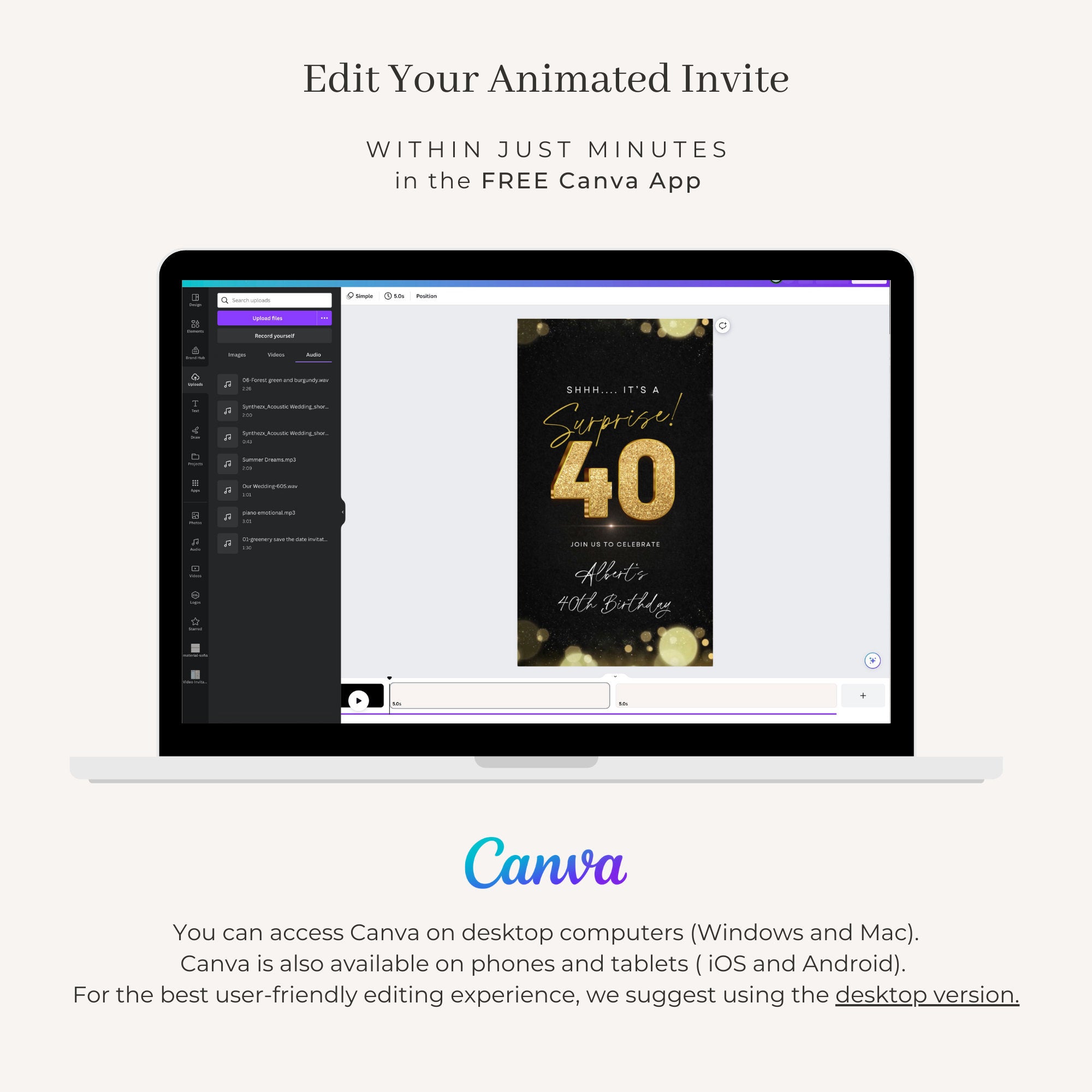 ZEST Birthday Invitation Video Template