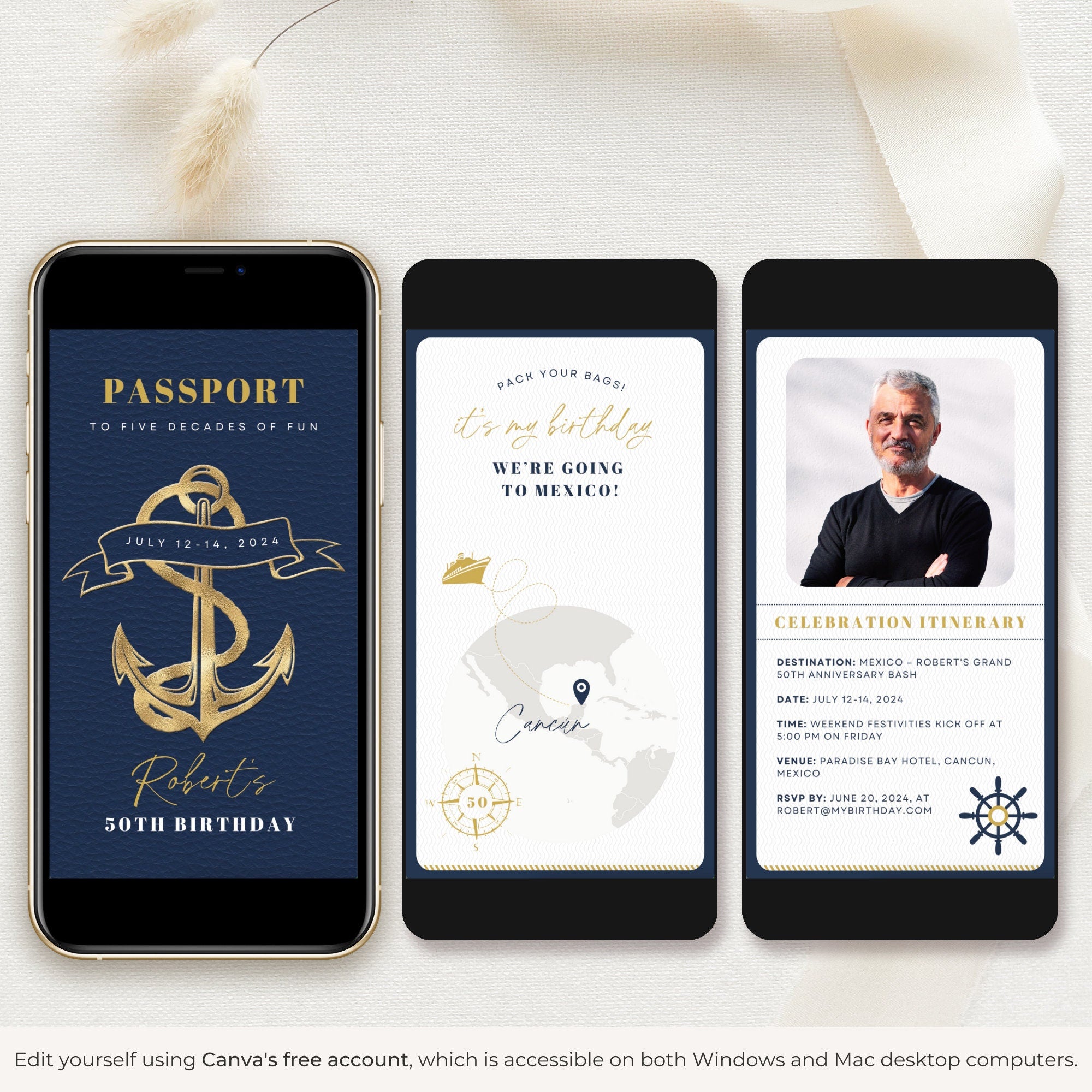 Nautical Birthday Invitation Video Template