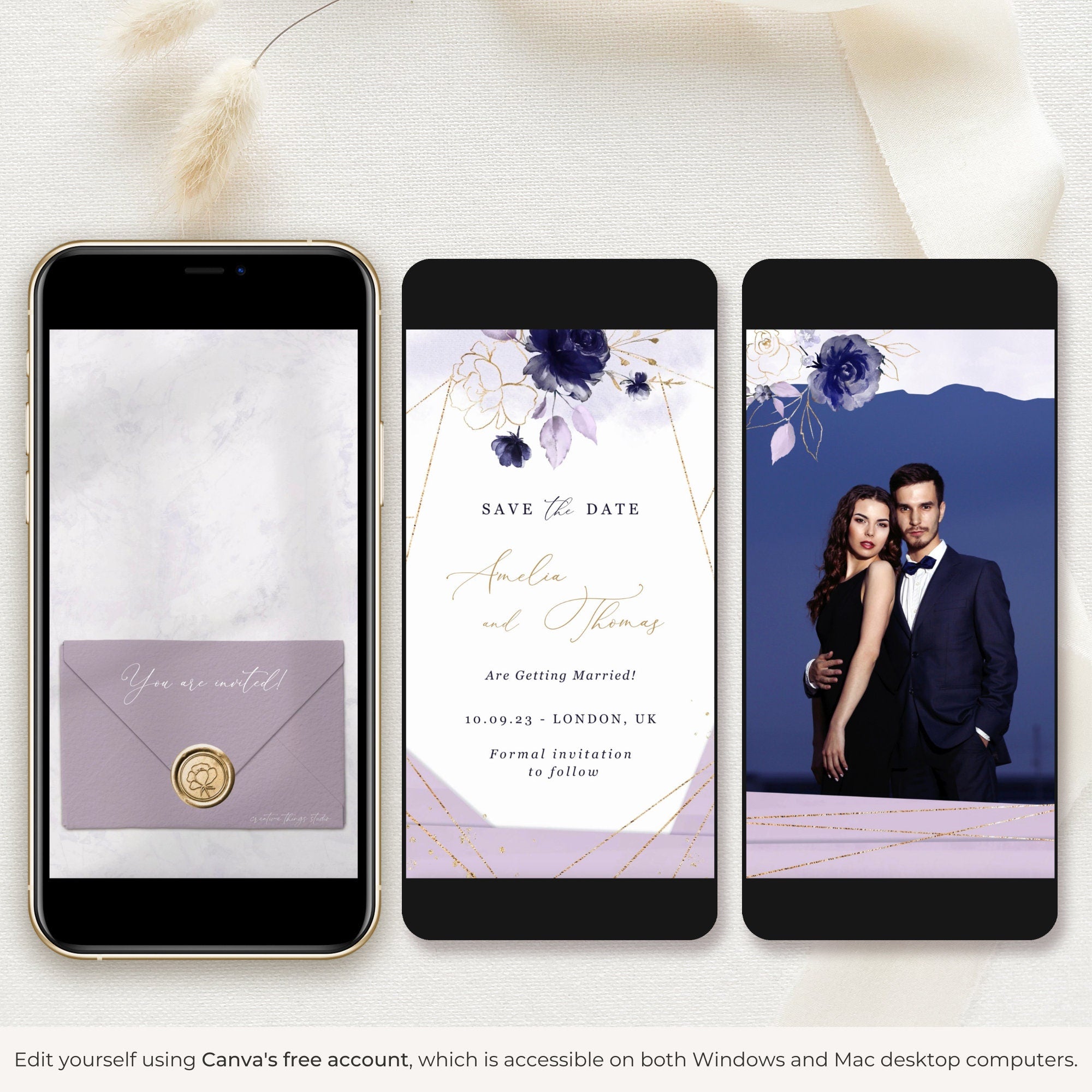 VIOLETTA Purple Save the Date Video Template