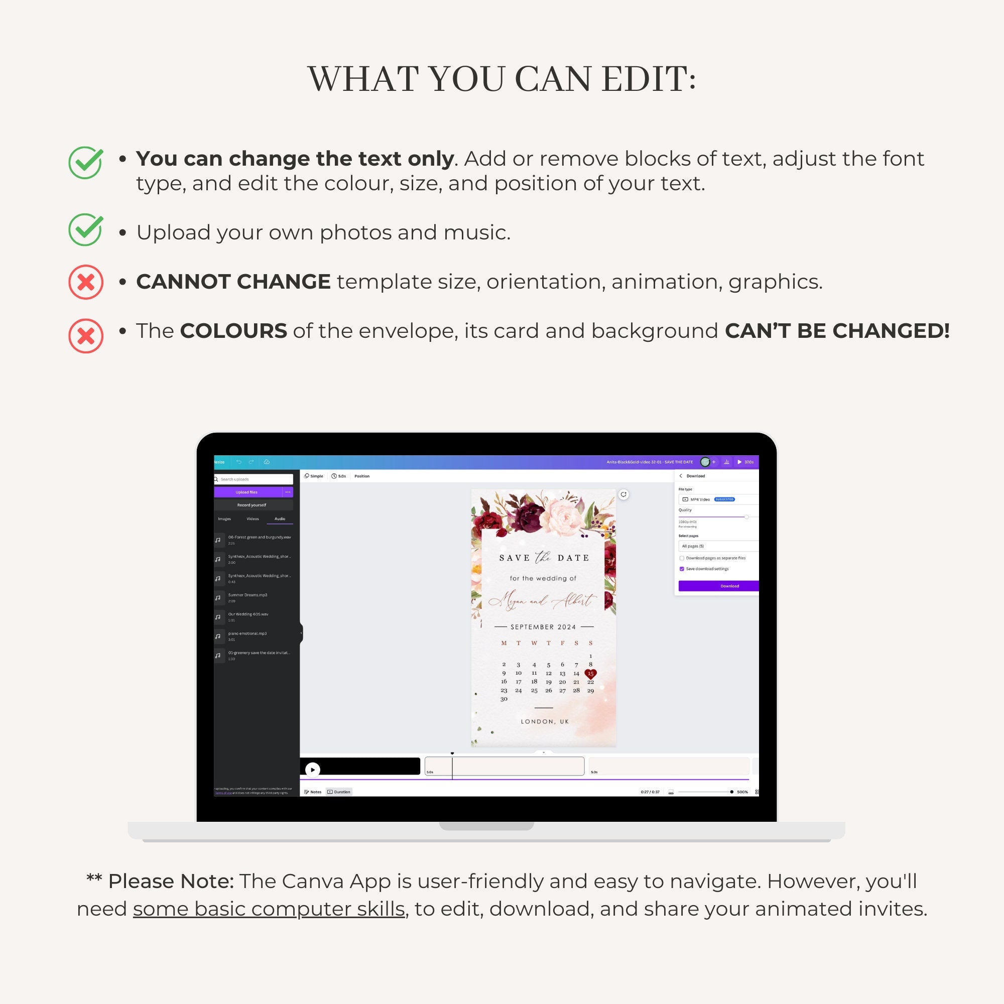 ROSITA Calendar Save the Date Video Template