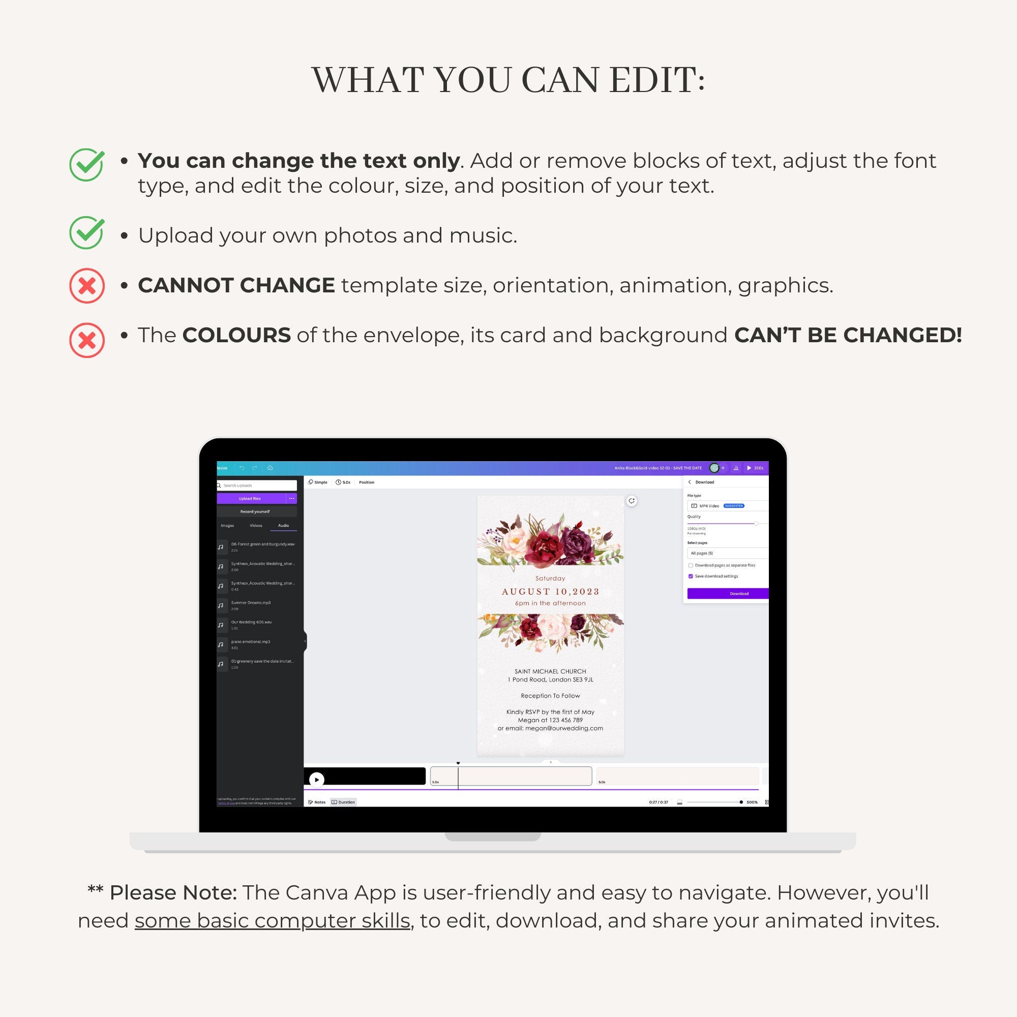 ROSITA Animated Wedding Invitation Video Template
